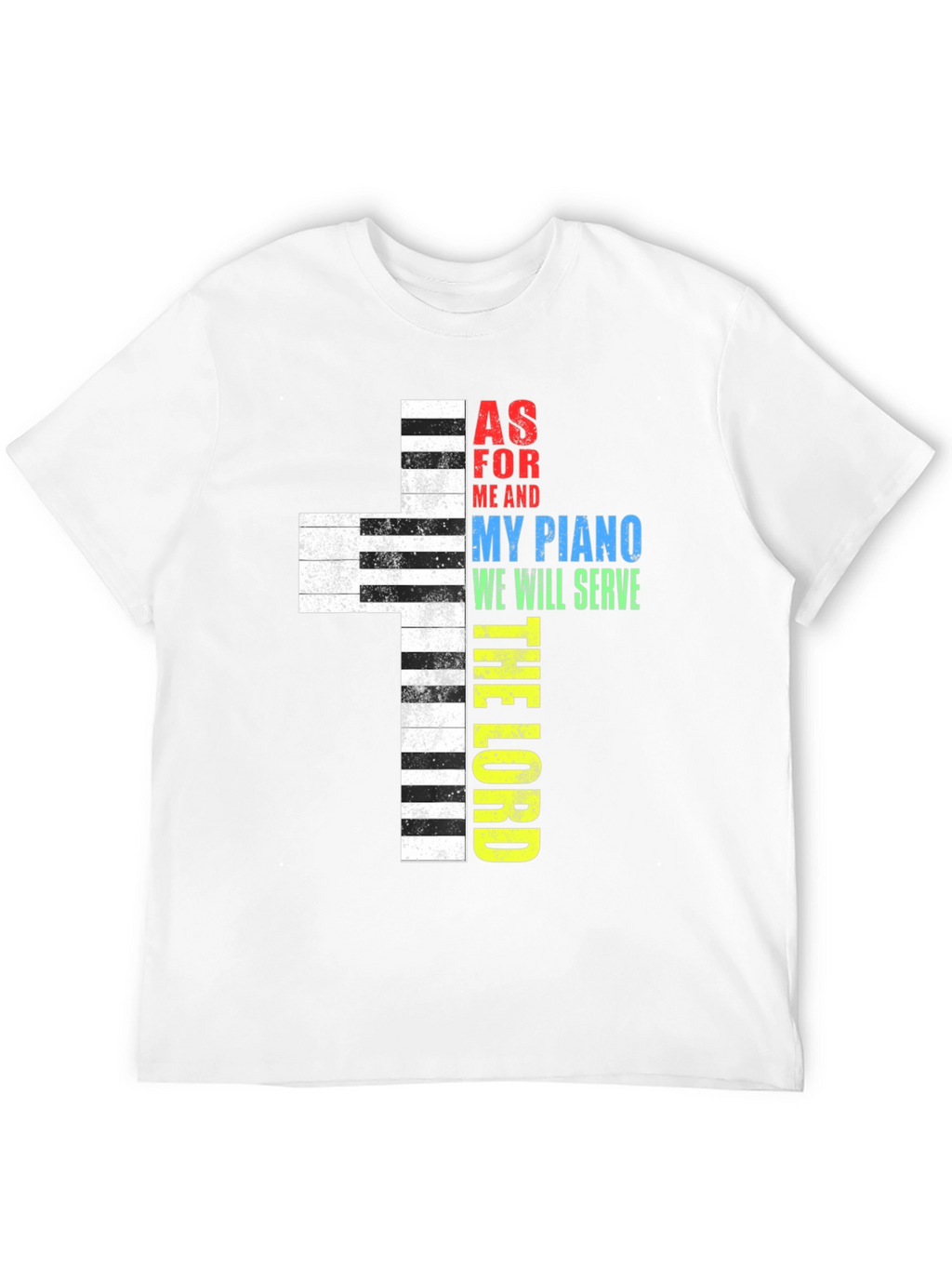 Piano Cross Graphic Tee - Religious T-Shirt