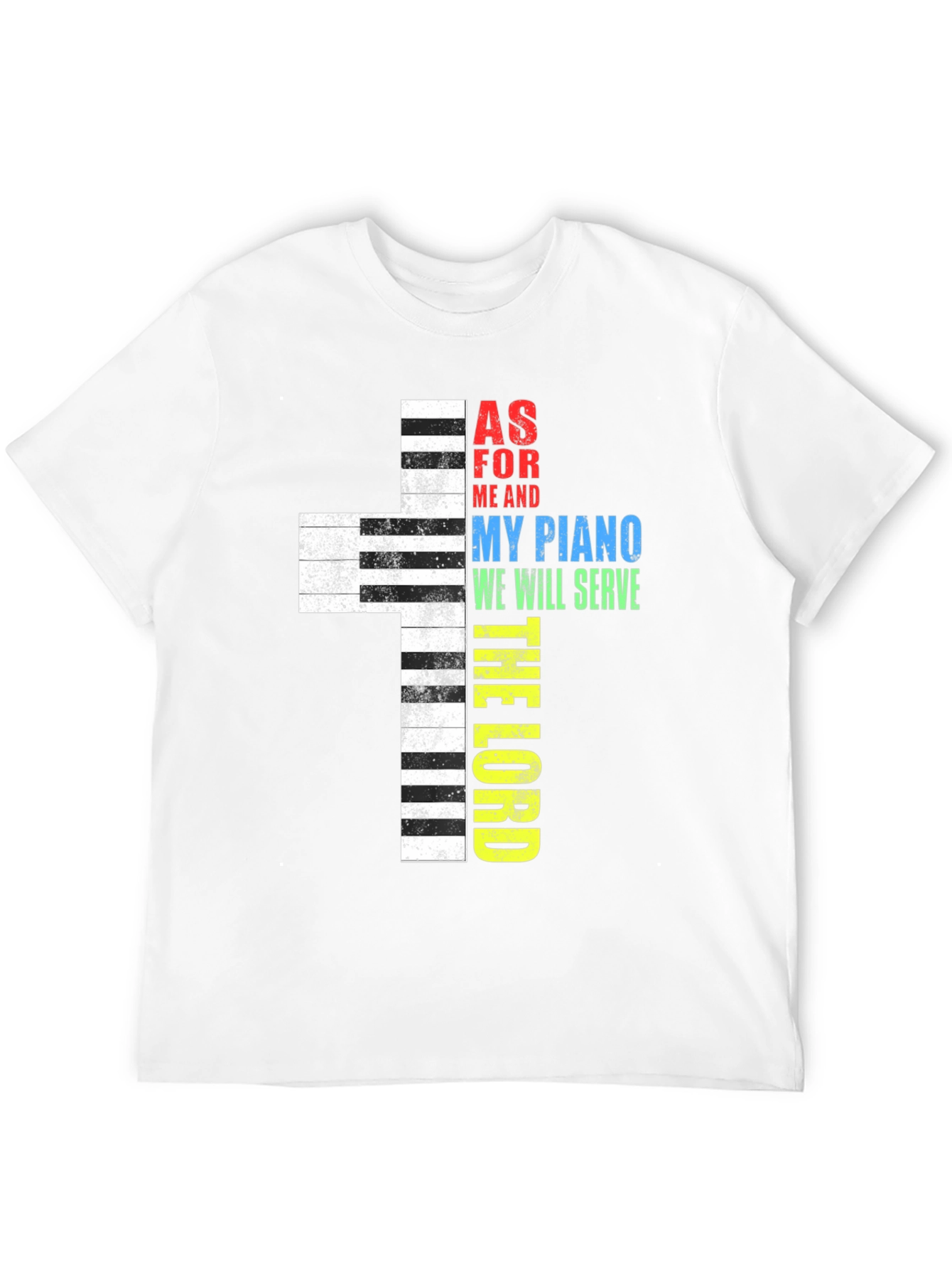 Piano Cross Graphic Tee - Religious T-Shirt