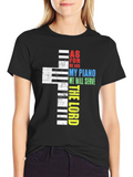 Piano Cross Graphic Tee - Religious T-Shirt