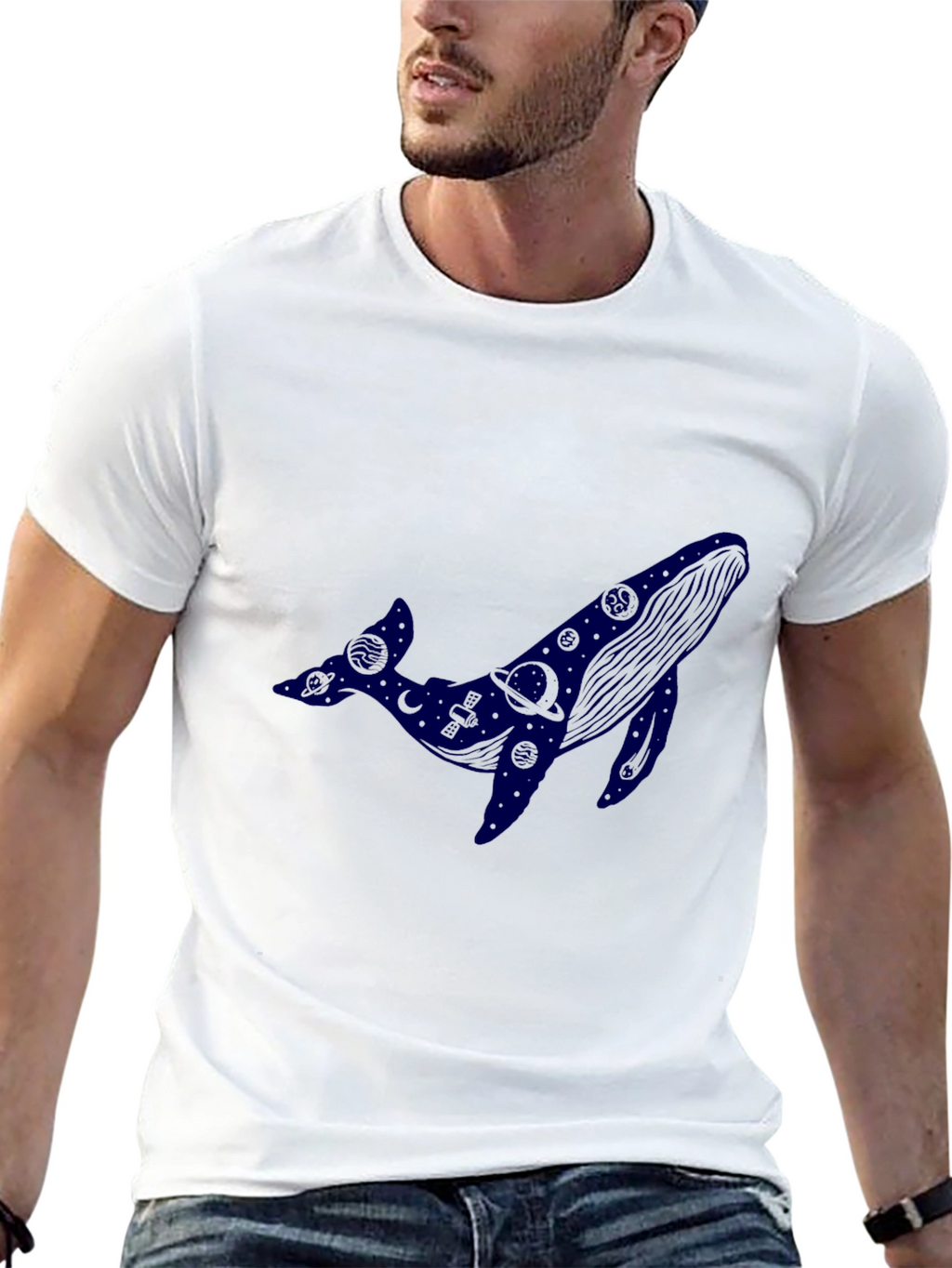 Cosmic Whale Black T-Shirt