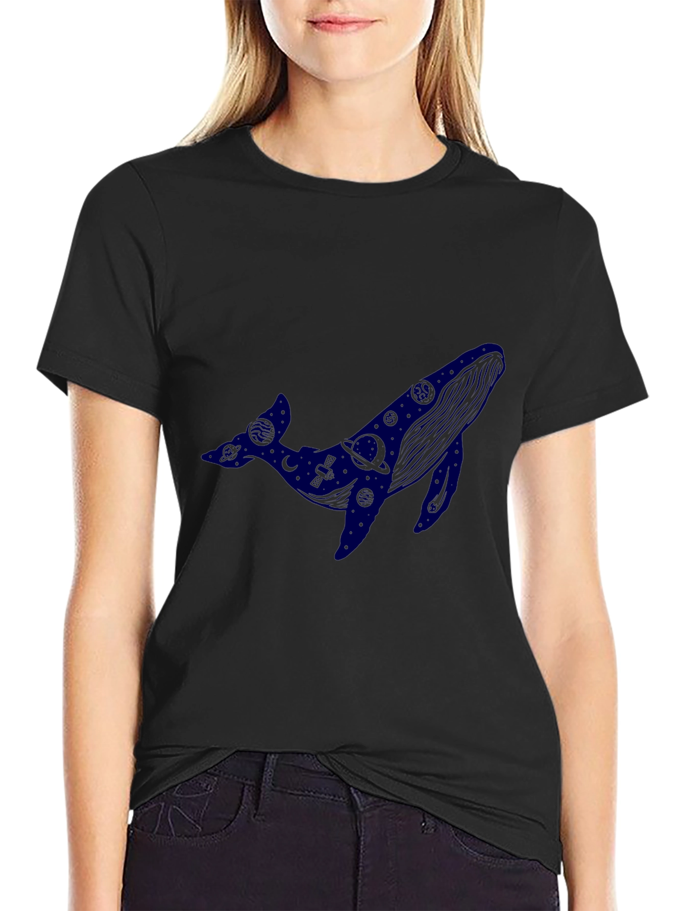 Cosmic Whale Black T-Shirt