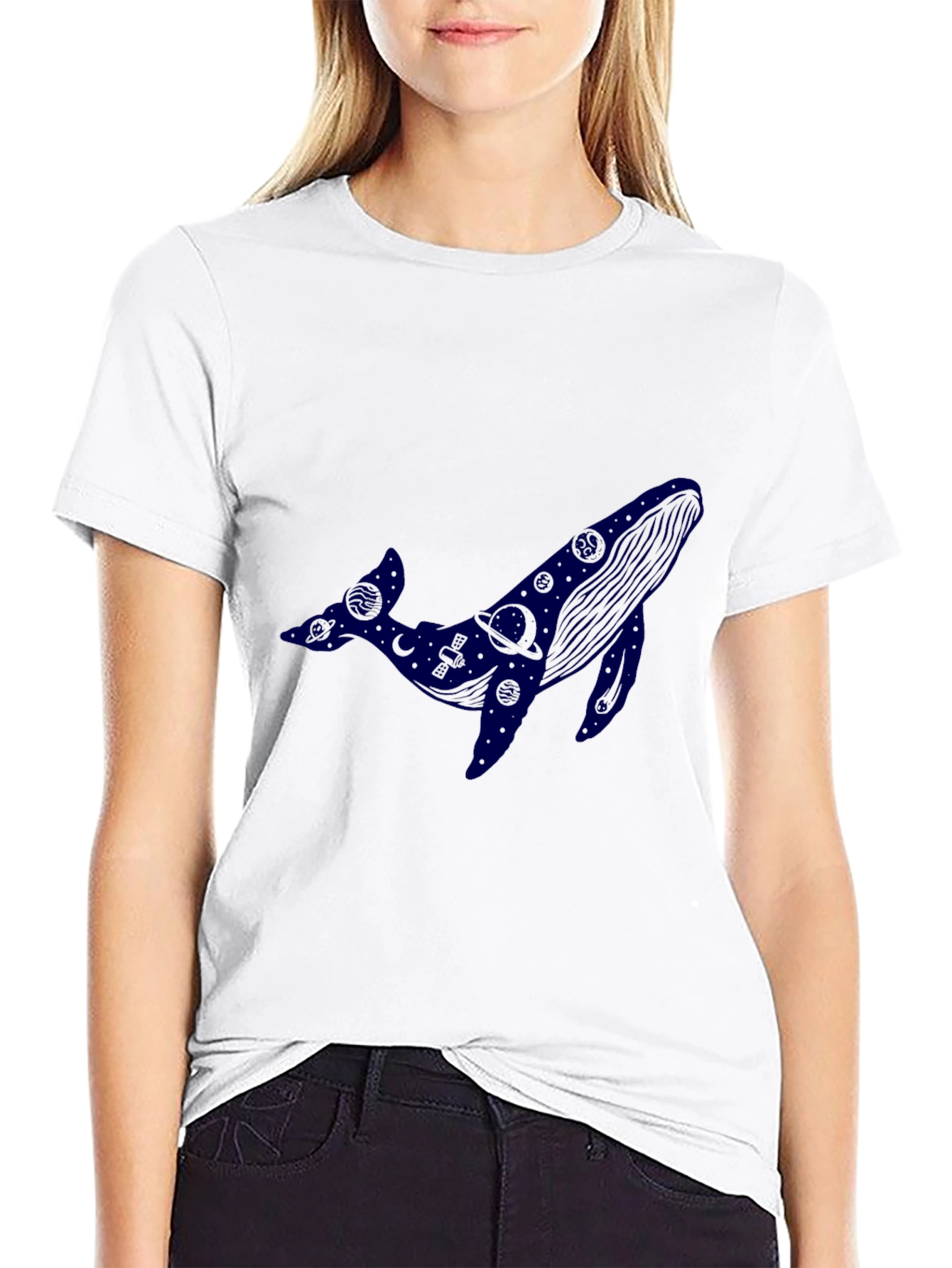 Cosmic Whale Black T-Shirt