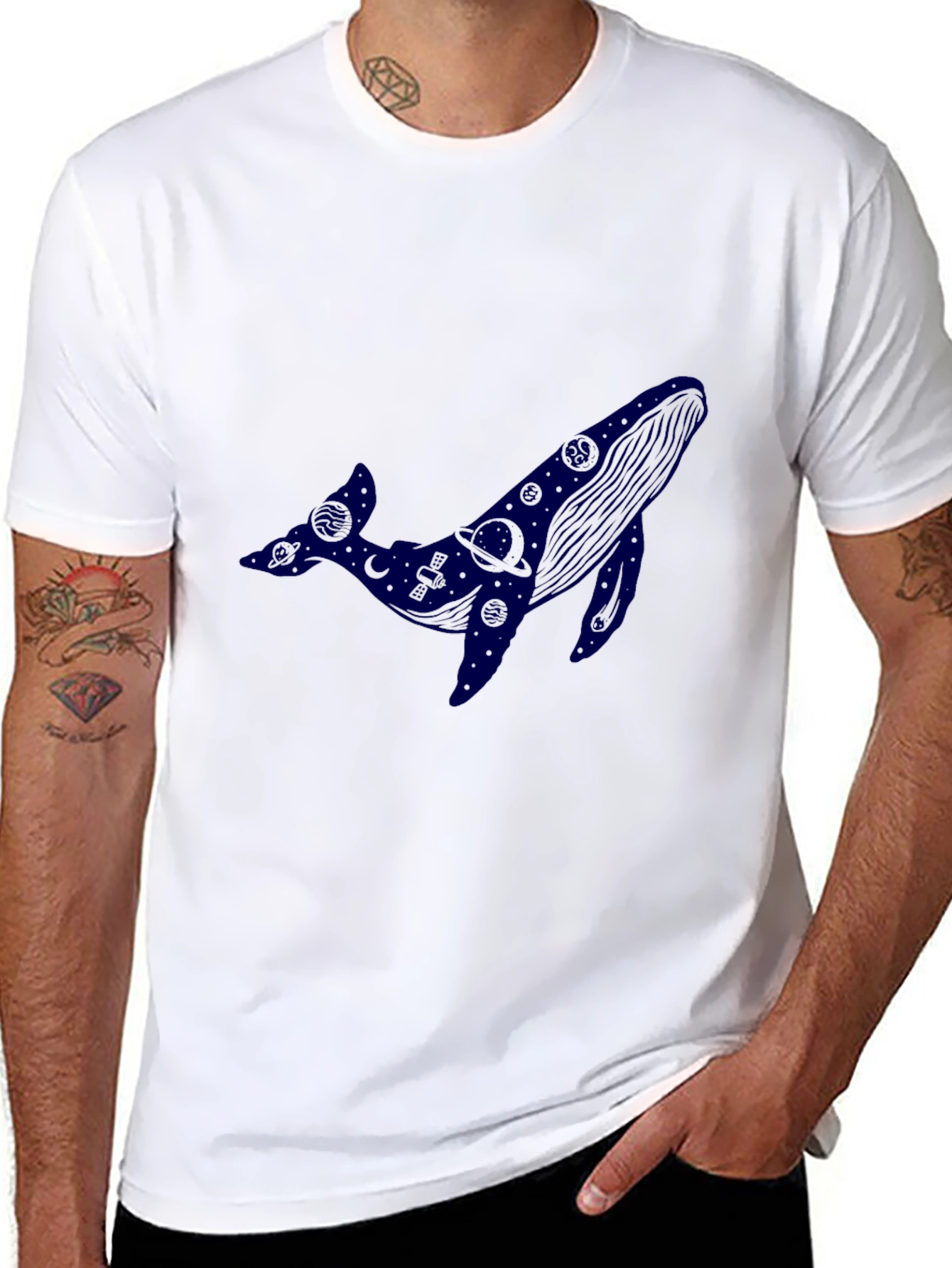 Cosmic Whale Black T-Shirt