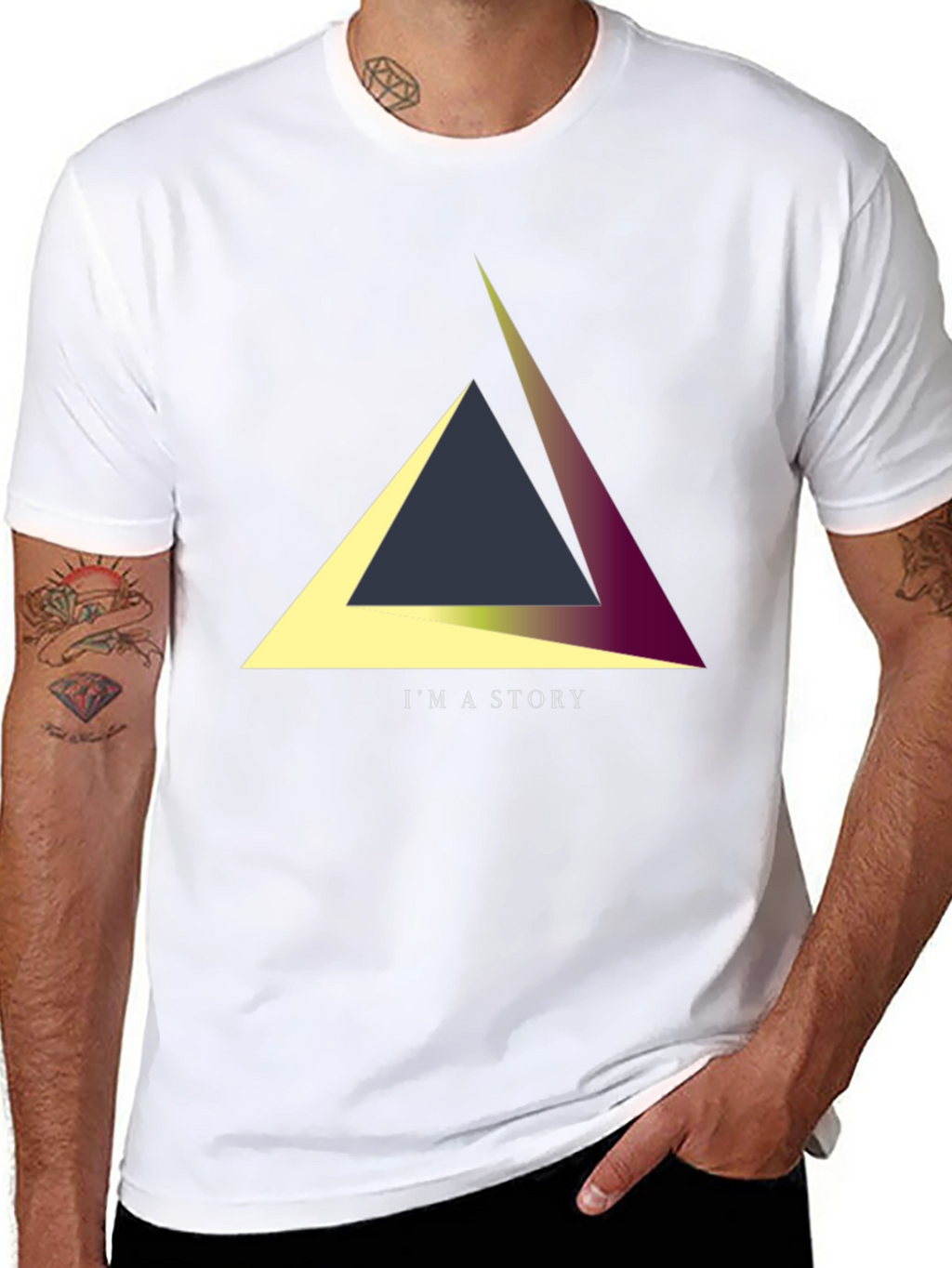 Geometric Triangle Story Tee - Unique Design