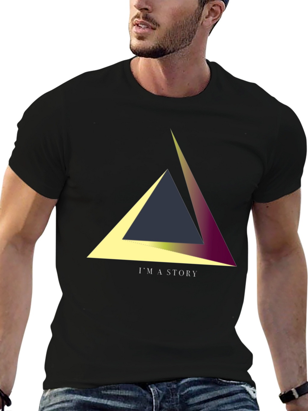 Geometric Triangle Story Tee - Unique Design
