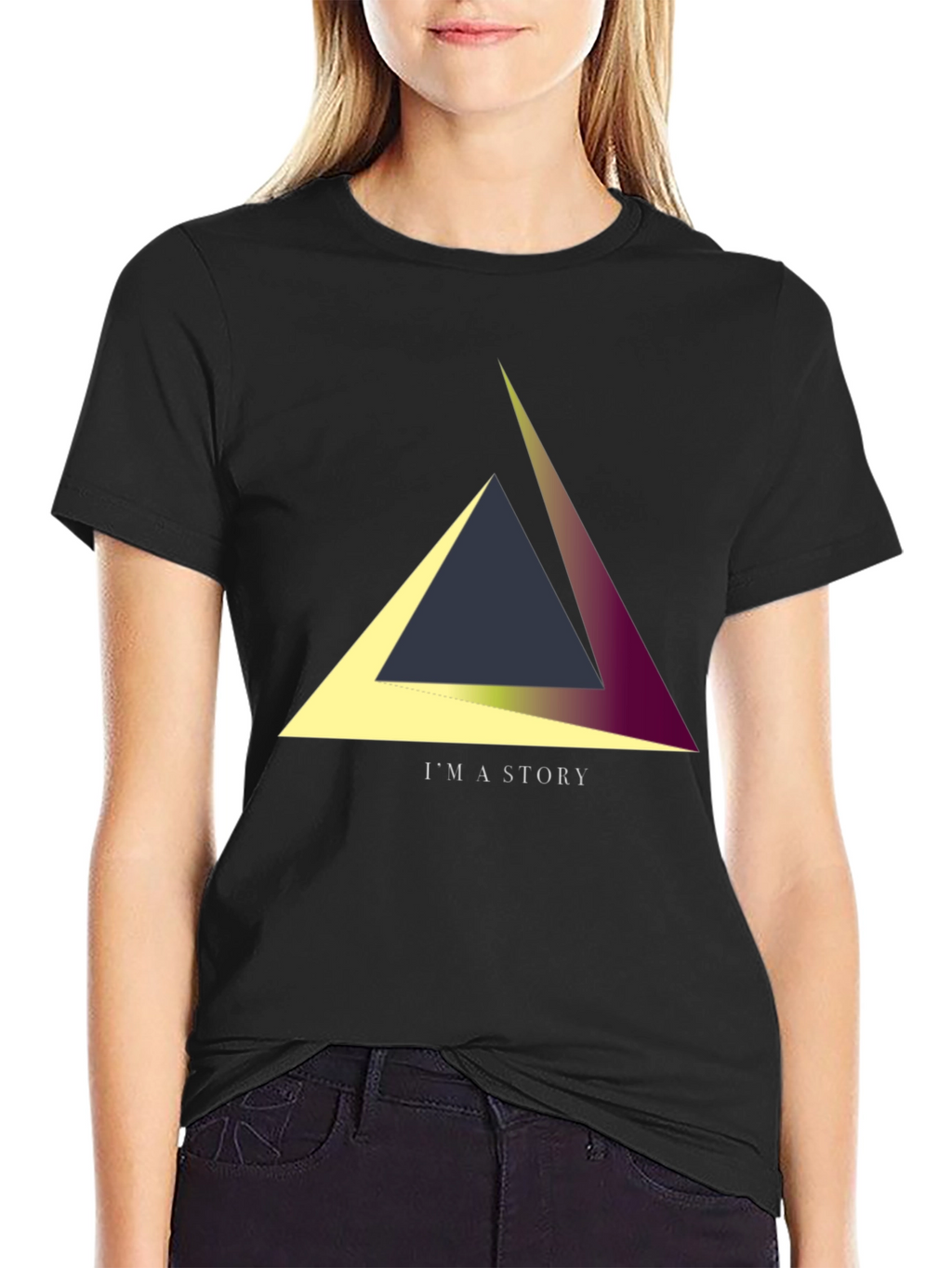 Geometric Triangle Story Tee - Unique Design