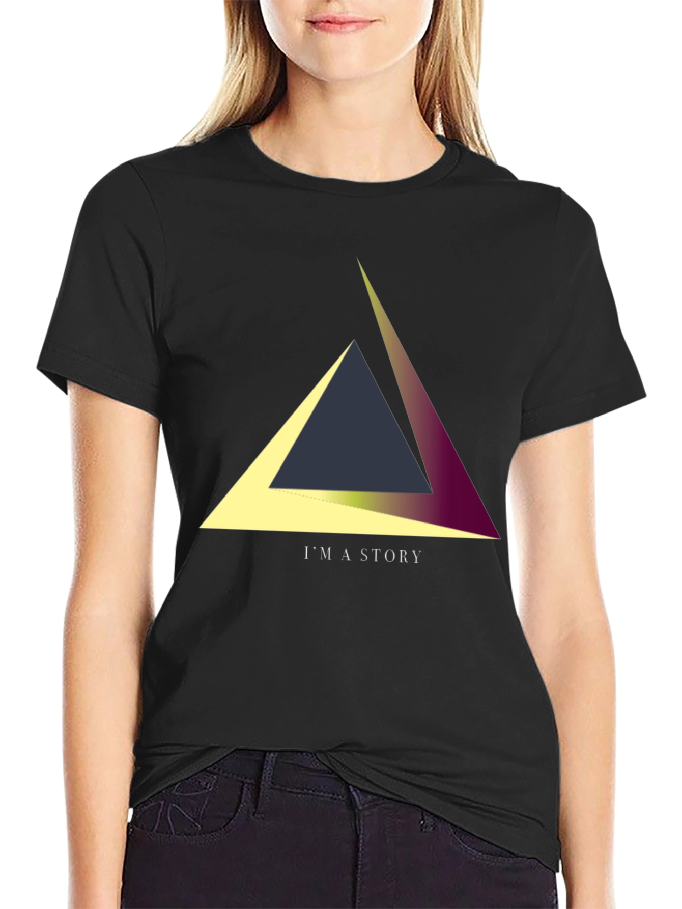 Geometric Triangle Story Tee - Unique Design