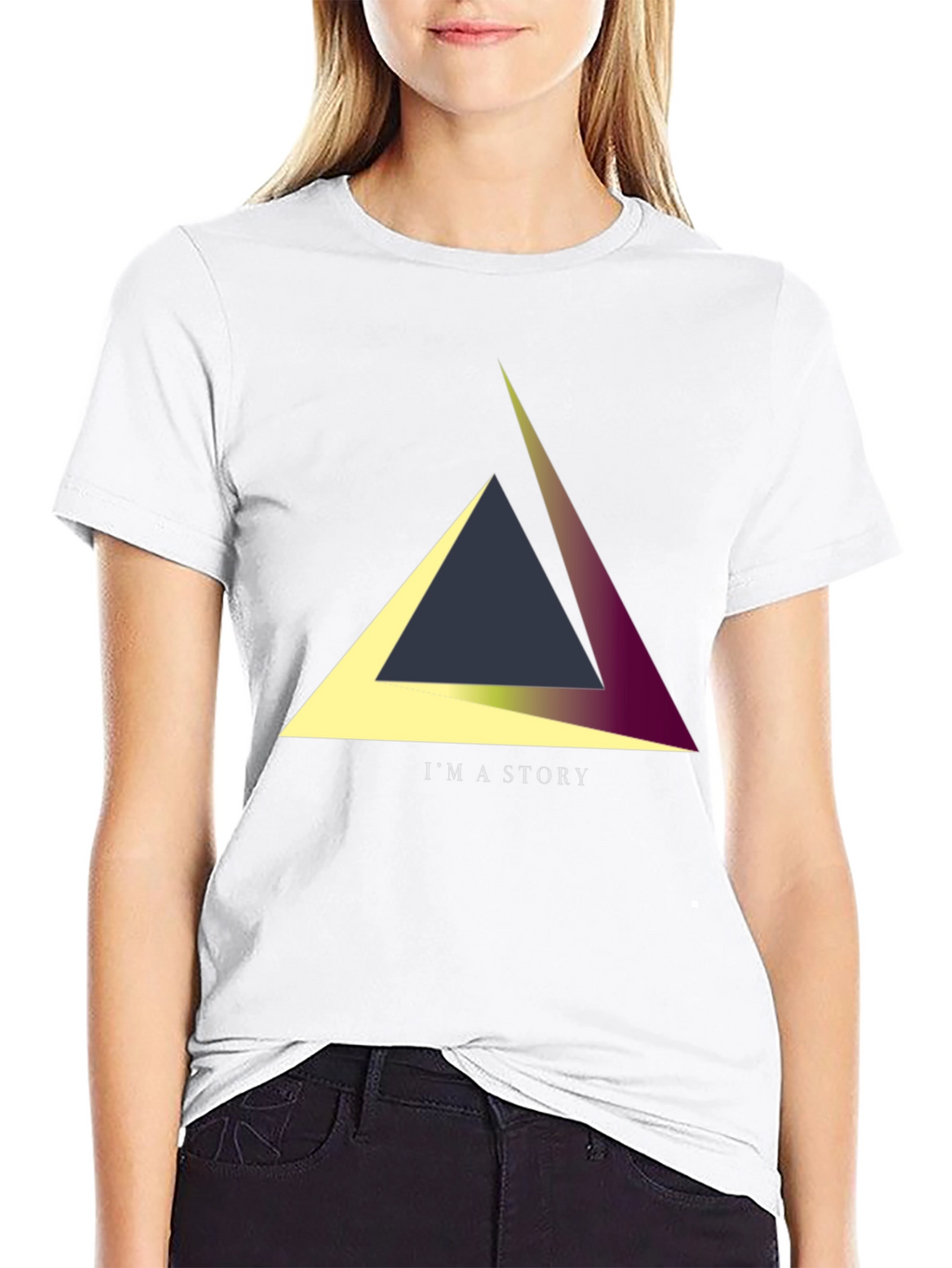 Geometric Triangle Story Tee - Unique Design
