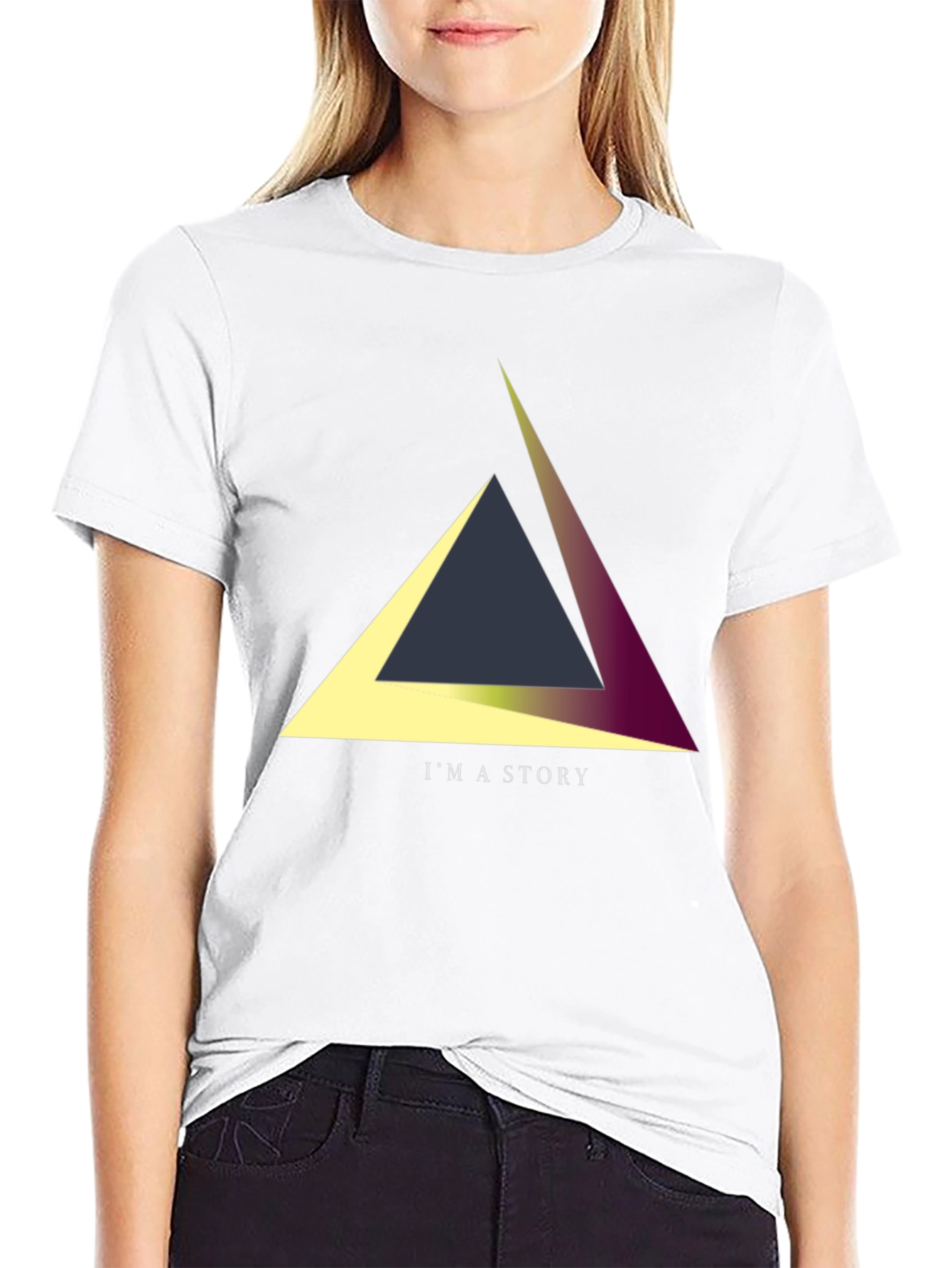 Geometric Triangle Story Tee - Unique Design