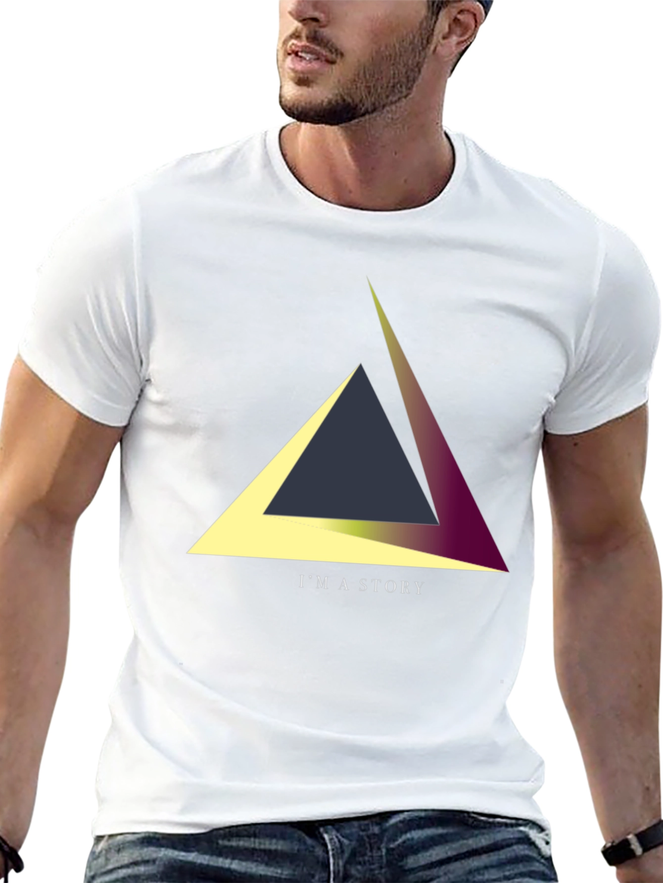 Geometric Triangle Story Tee - Unique Design