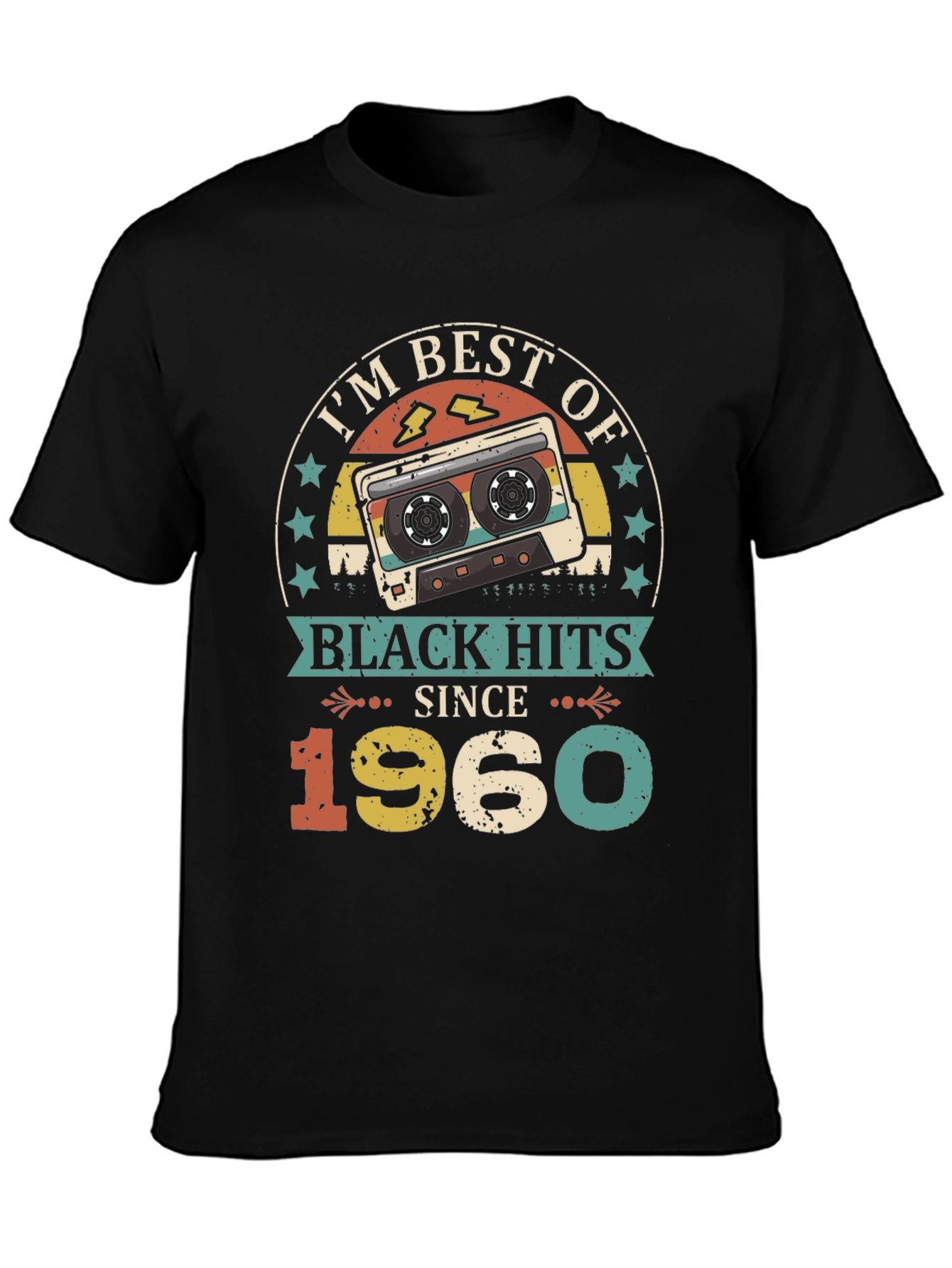 Vintage 1960 Black Hits Cassette Tape T-Shirt