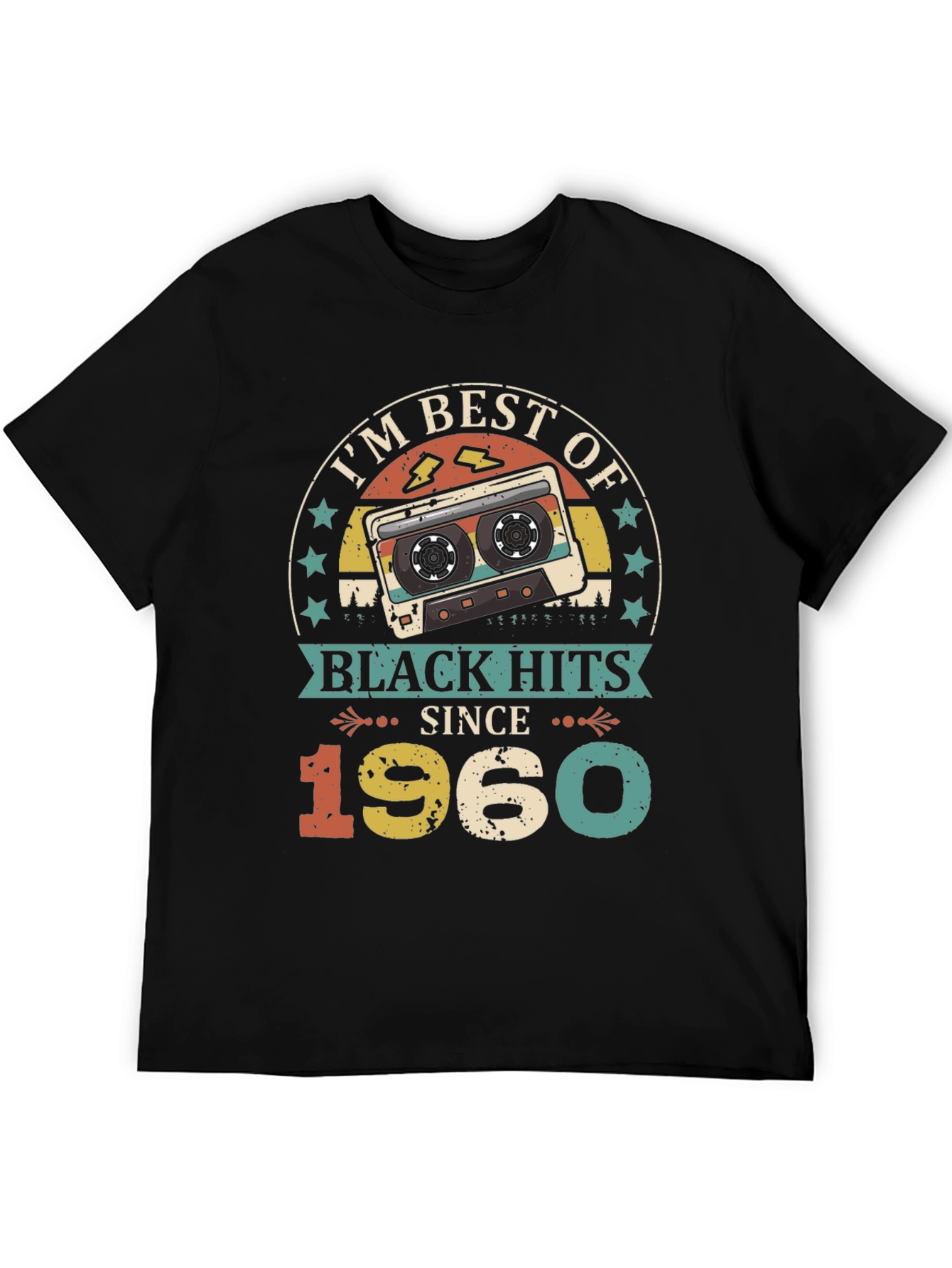 Vintage 1960 Black Hits Cassette Tape T-Shirt