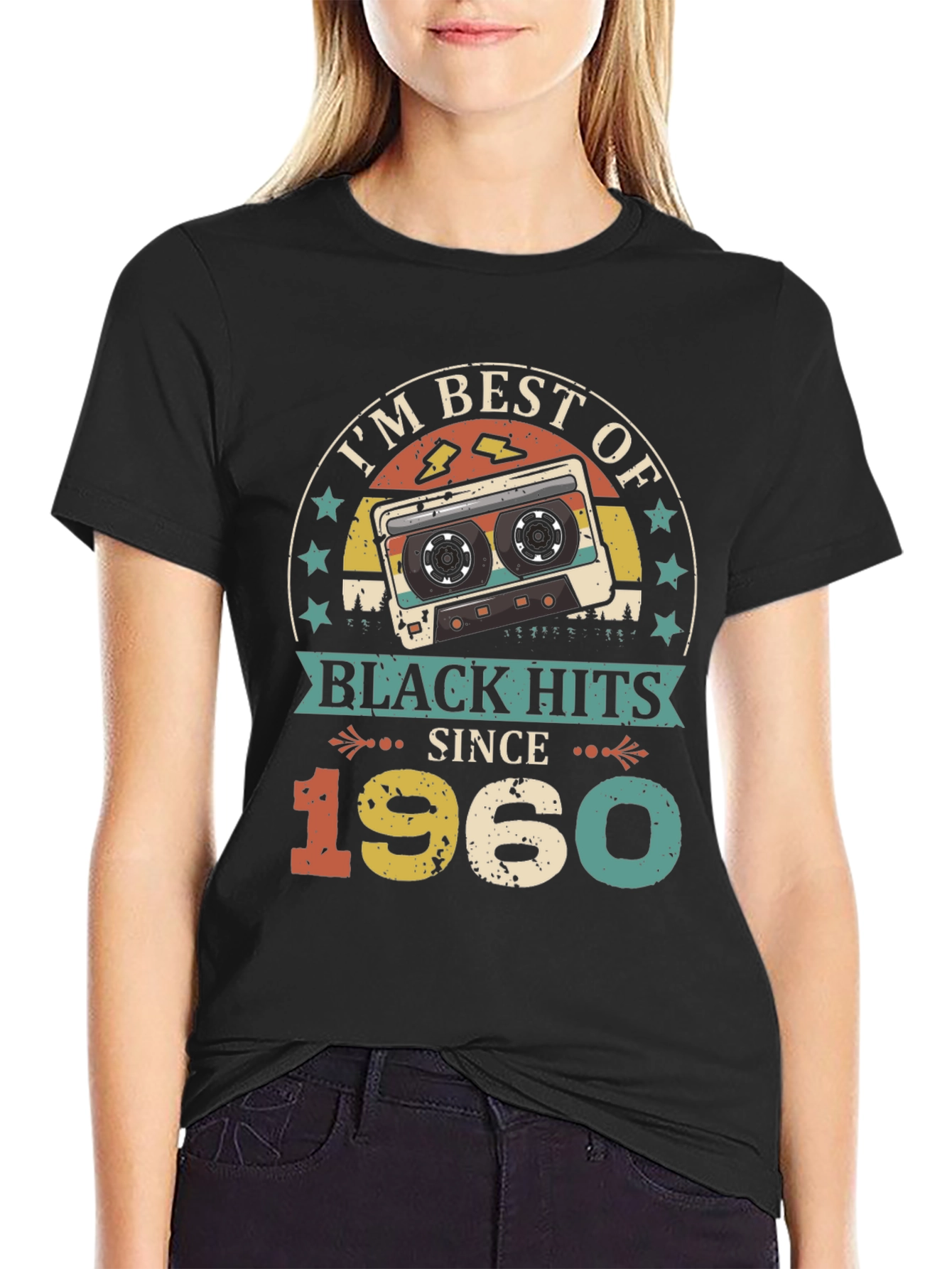 Vintage 1960 Black Hits Cassette Tape T-Shirt