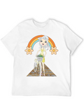 Rainbow Girl Bicycle T-Shirt - Stylish Graphic Tee