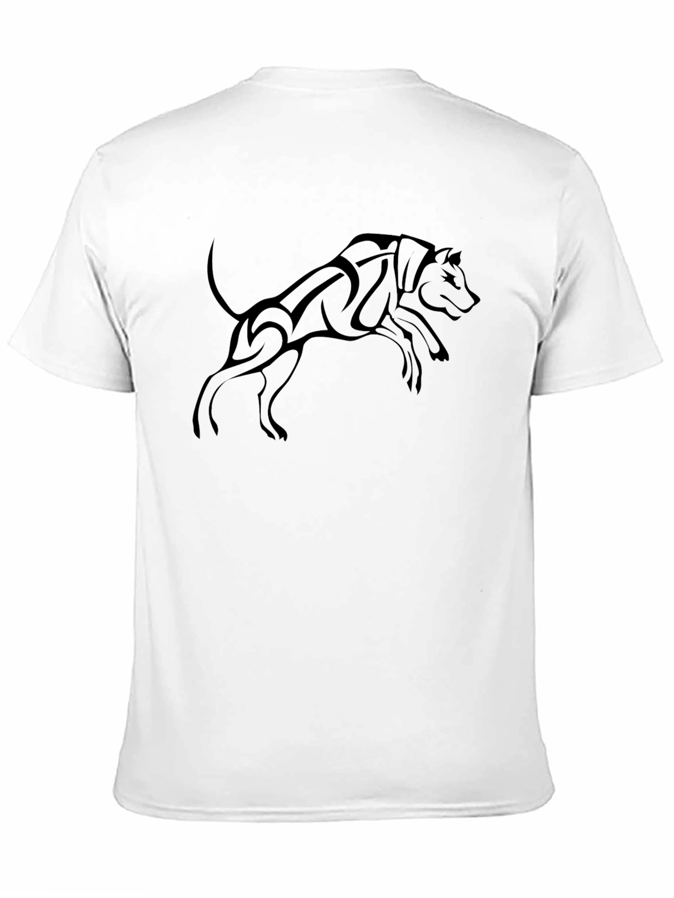 Tribal Wolf Graphic Print Black T-Shirt