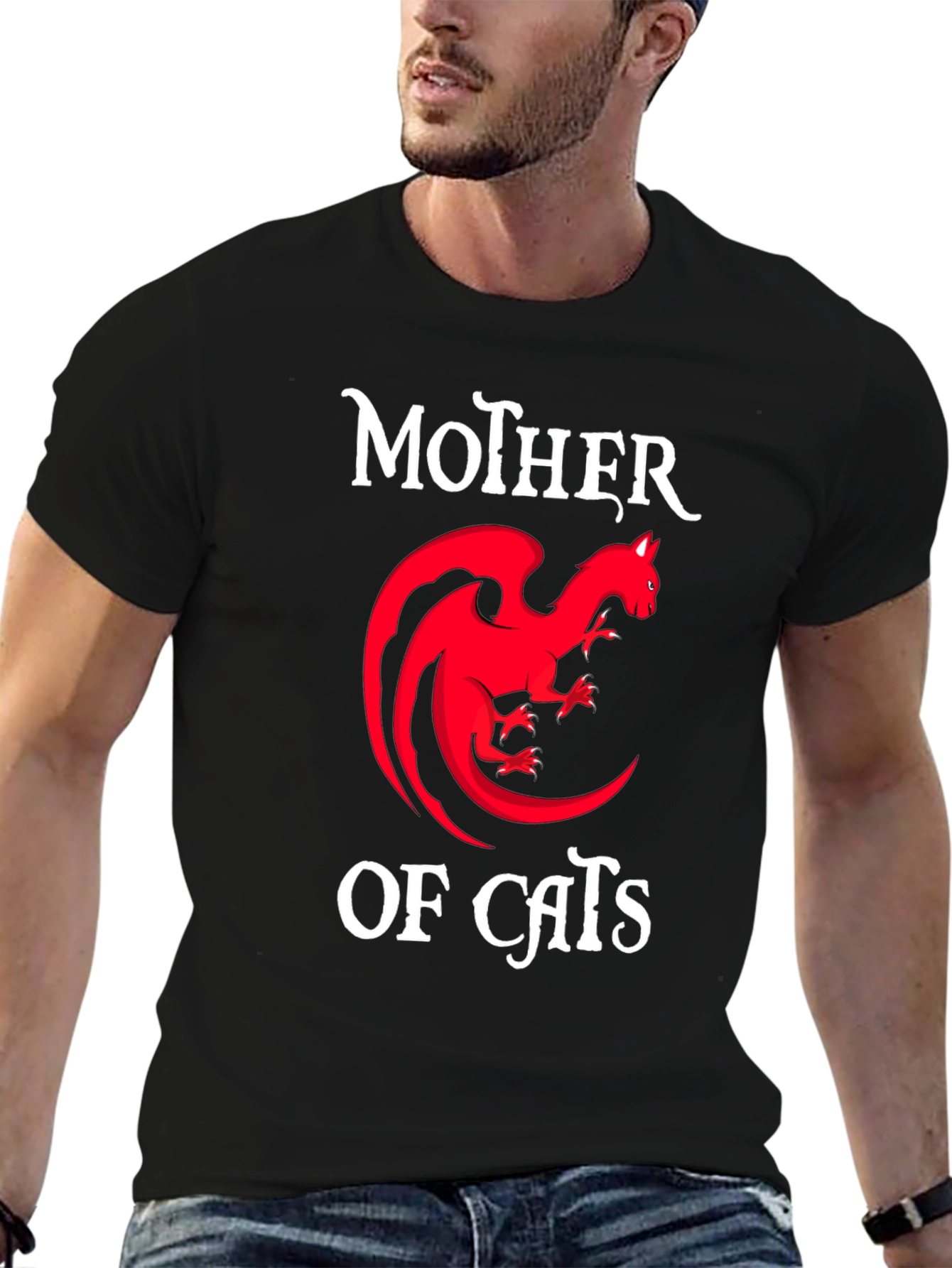 Mother of Cats T-Shirt - Dragon Cat Design