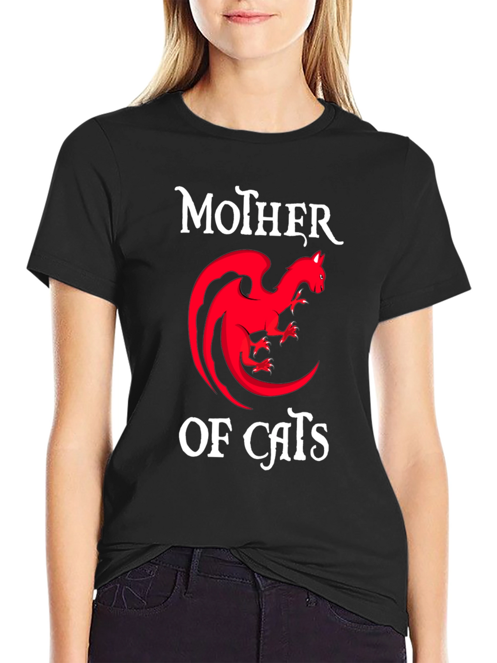 Mother of Cats T-Shirt - Dragon Cat Design