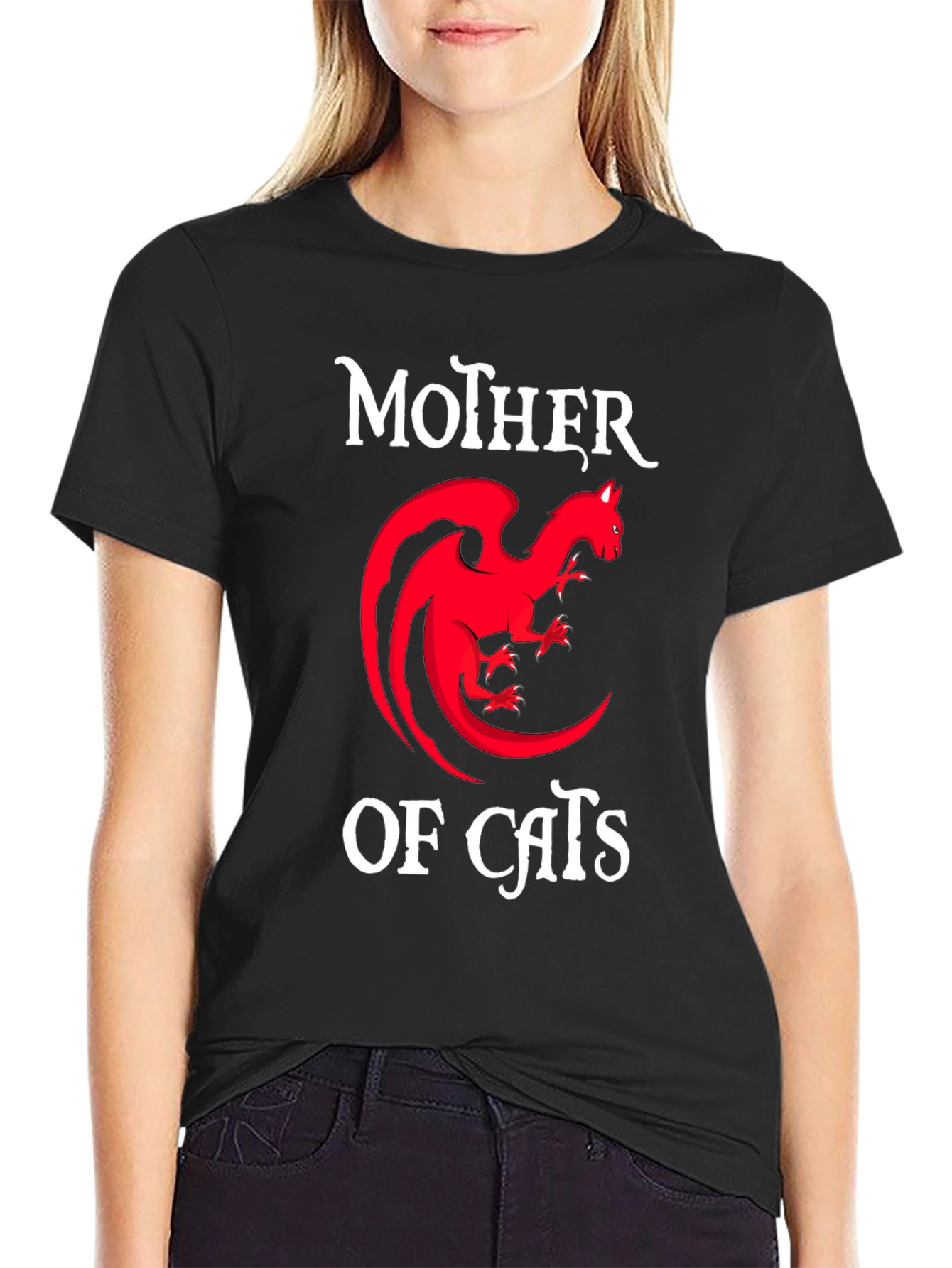 Mother of Cats T-Shirt - Dragon Cat Design
