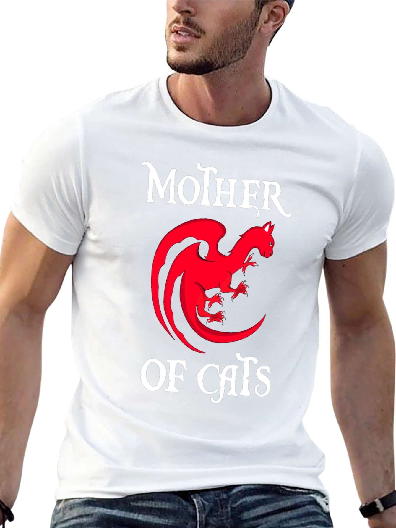 Mother of Cats T-Shirt - Dragon Cat Design
