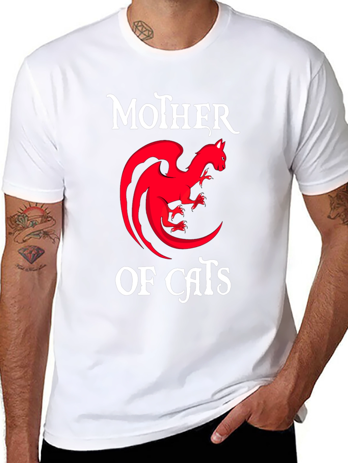 Mother of Cats T-Shirt - Dragon Cat Design