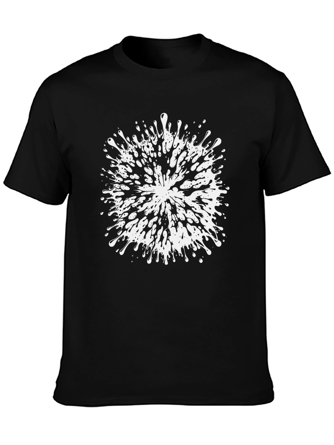 Abstract Splatter Graphic Tee - Black Cotton Blend