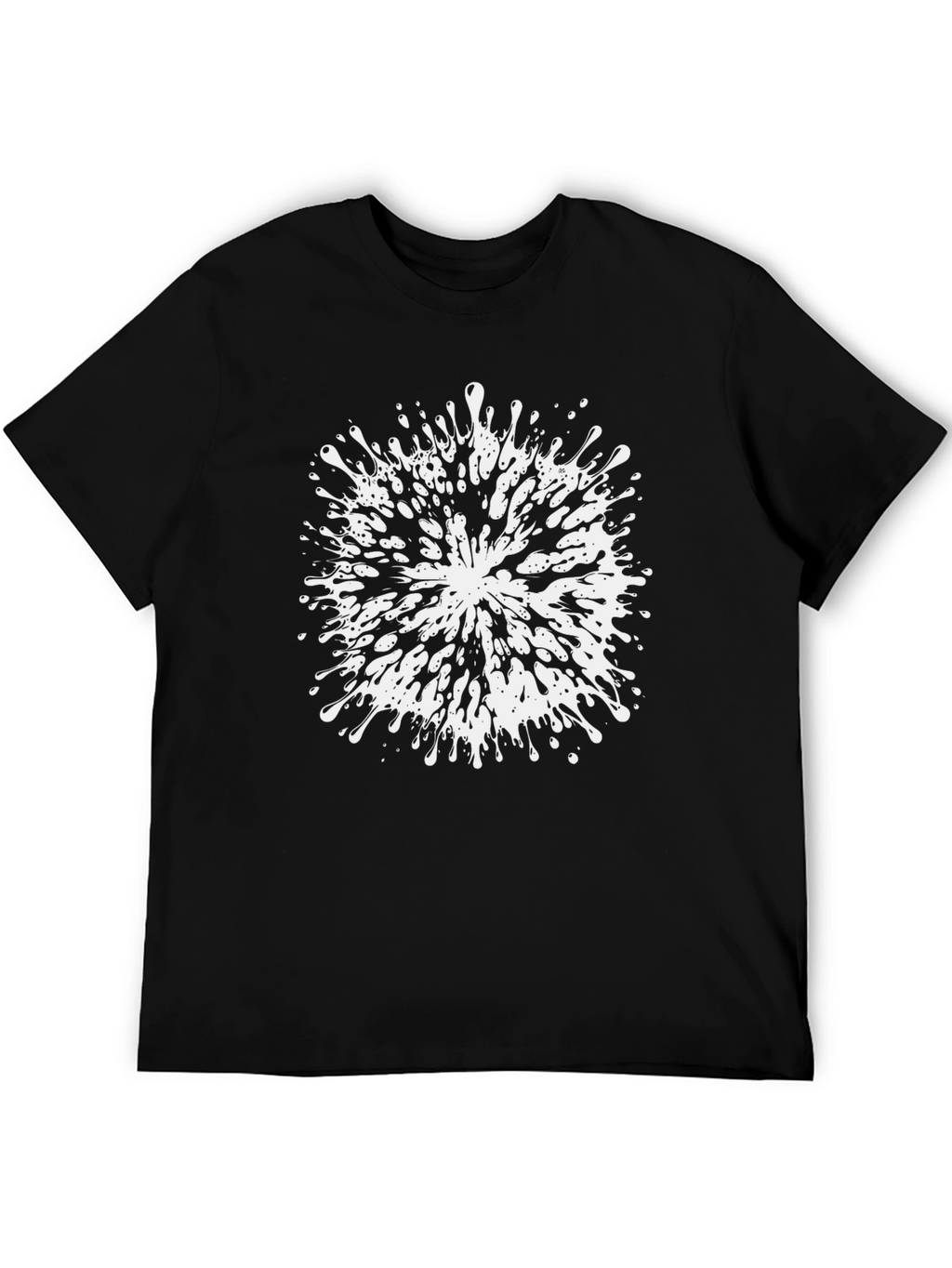 Abstract Splatter Graphic Tee - Black Cotton Blend