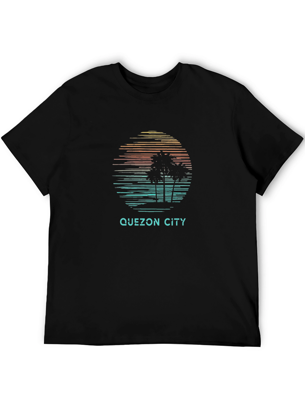 Quezon City Graphic Tee - Retro Palm Tree Design