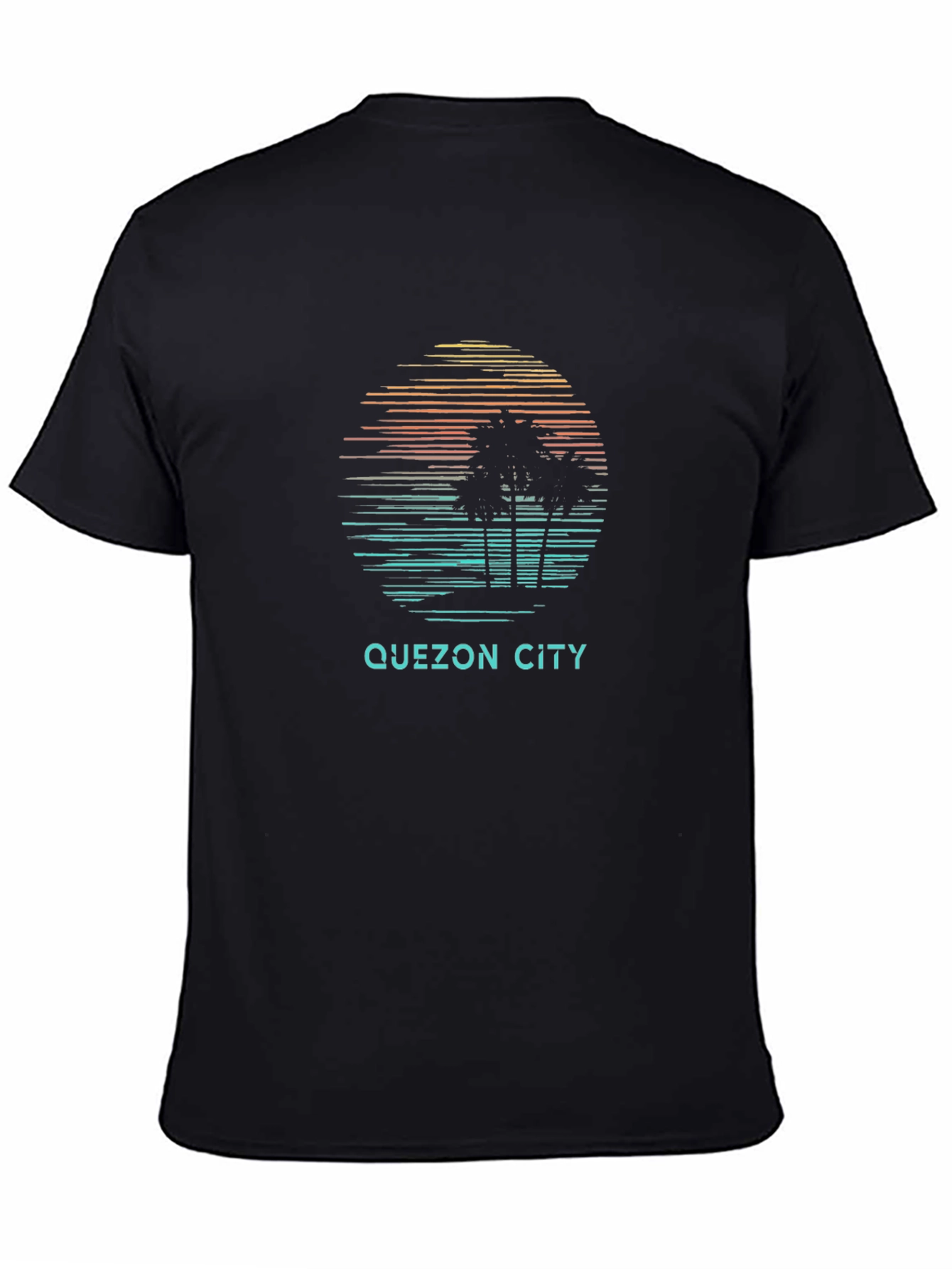 Quezon City Graphic Tee - Retro Palm Tree Design