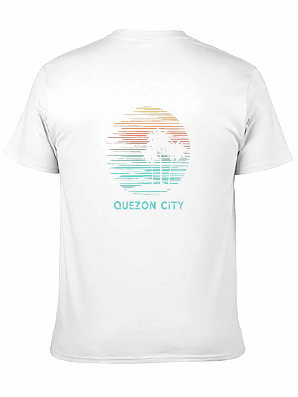 Quezon City Graphic Tee - Retro Palm Tree Design