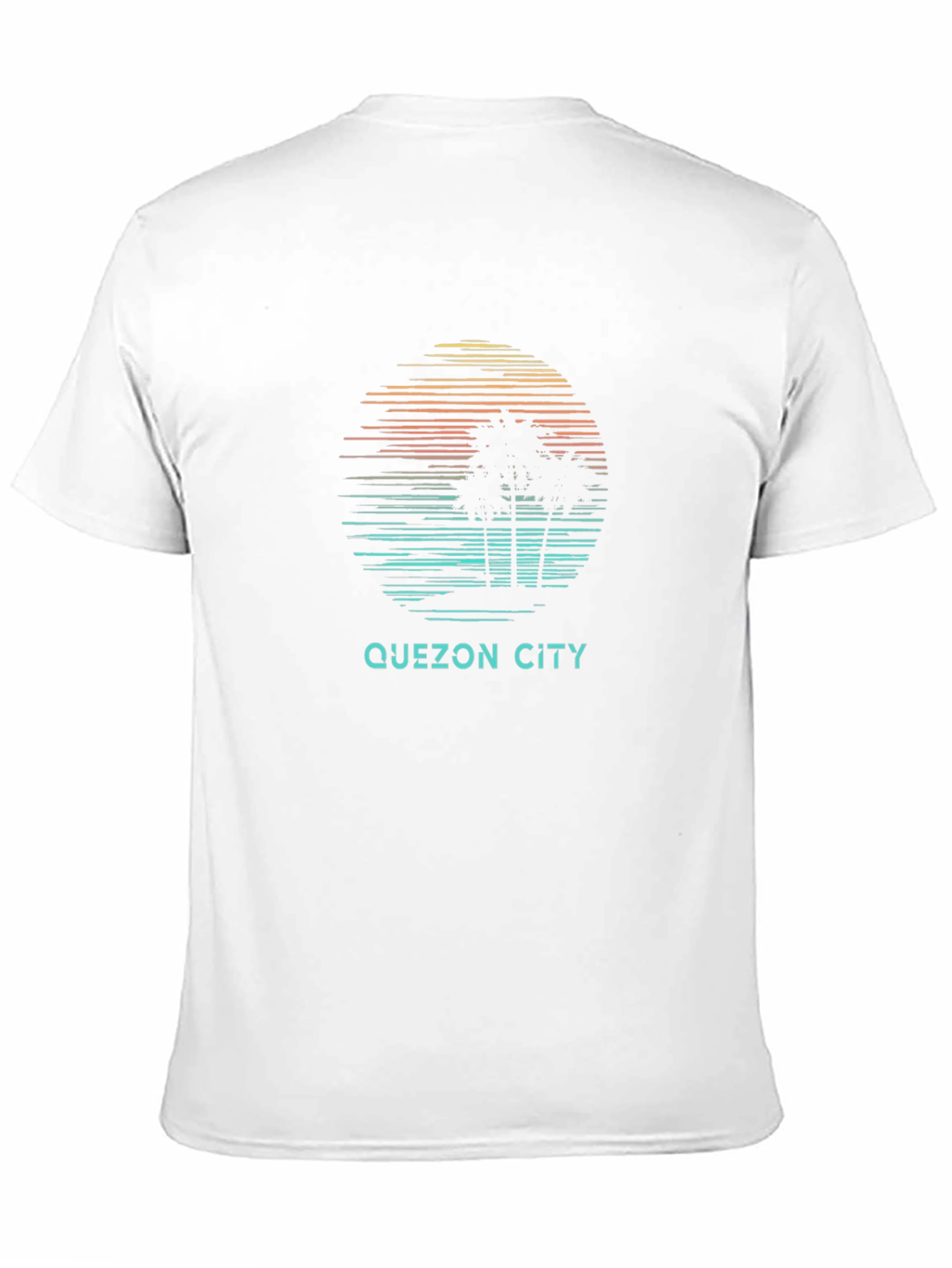 Quezon City Graphic Tee - Retro Palm Tree Design