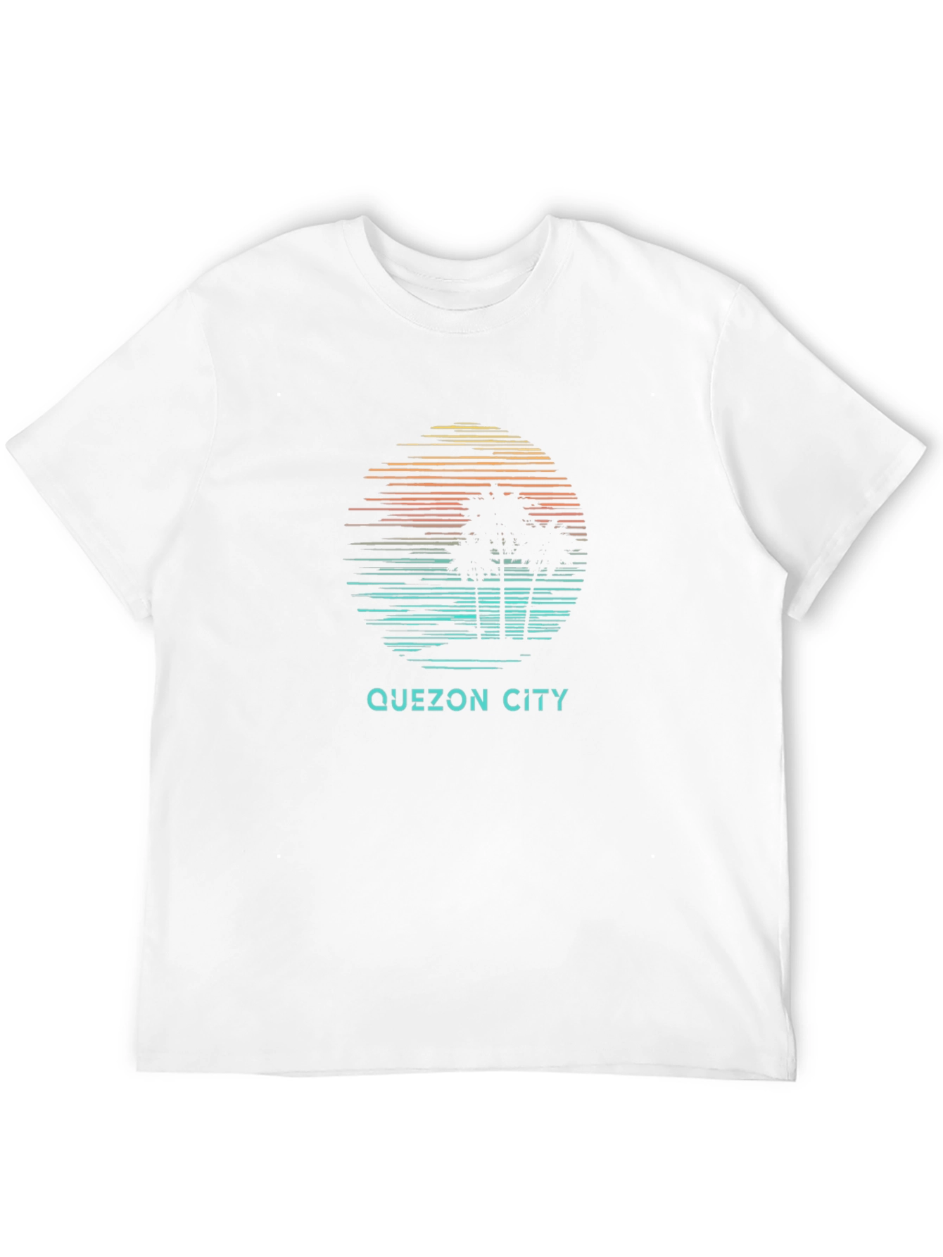 Quezon City Graphic Tee - Retro Palm Tree Design