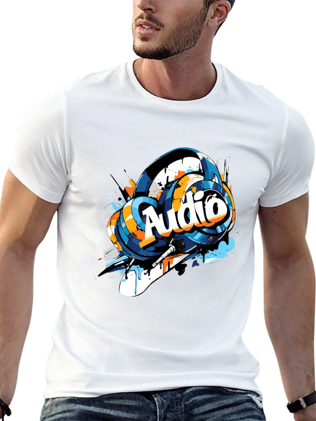 Audio Vibes Tee - Graphic Print Cotton T-Shirt