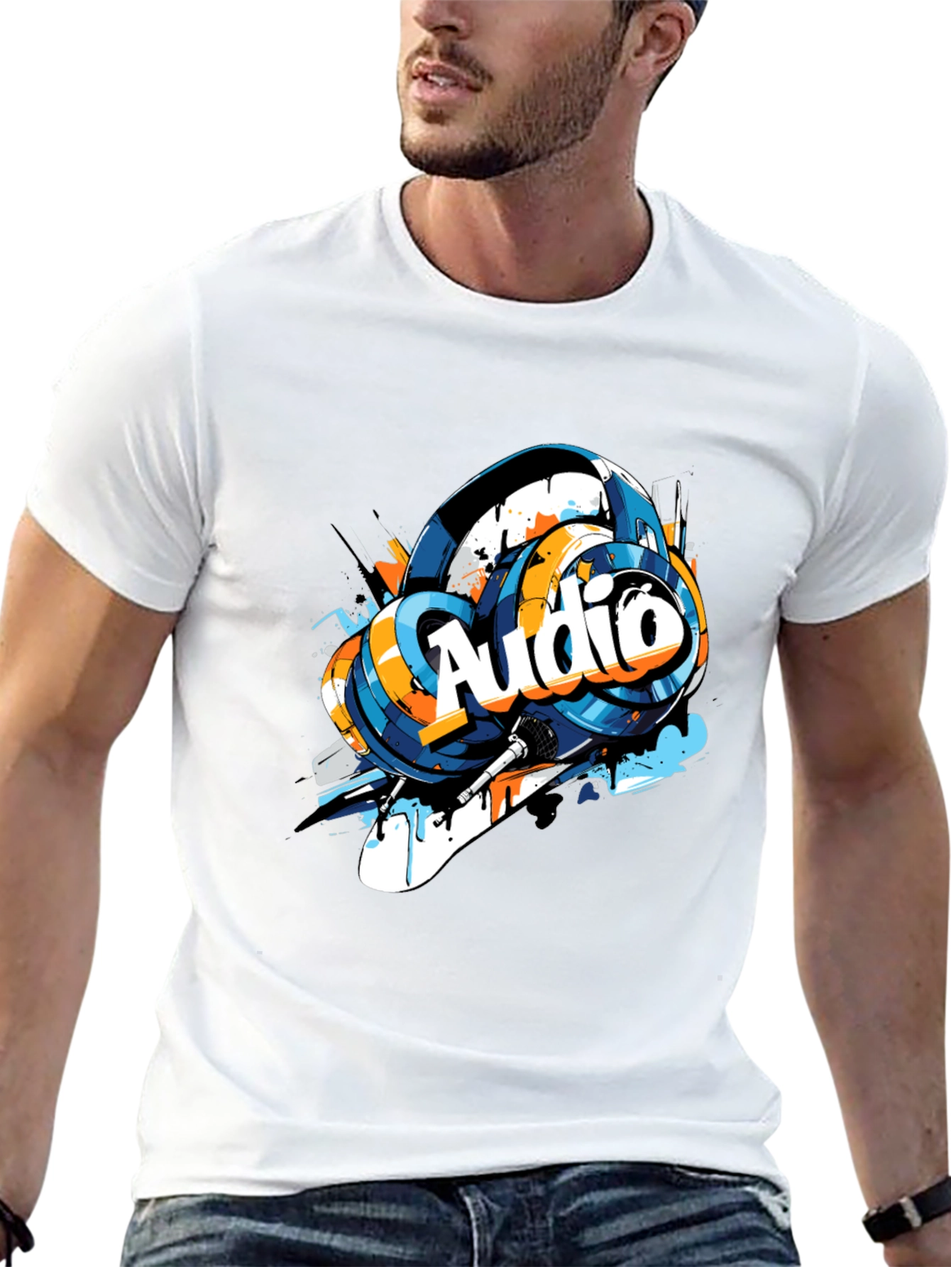Audio Vibes Tee - Graphic Print Cotton T-Shirt