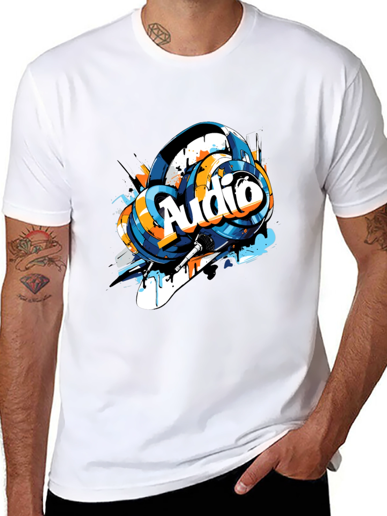 Audio Vibes Tee - Graphic Print Cotton T-Shirt