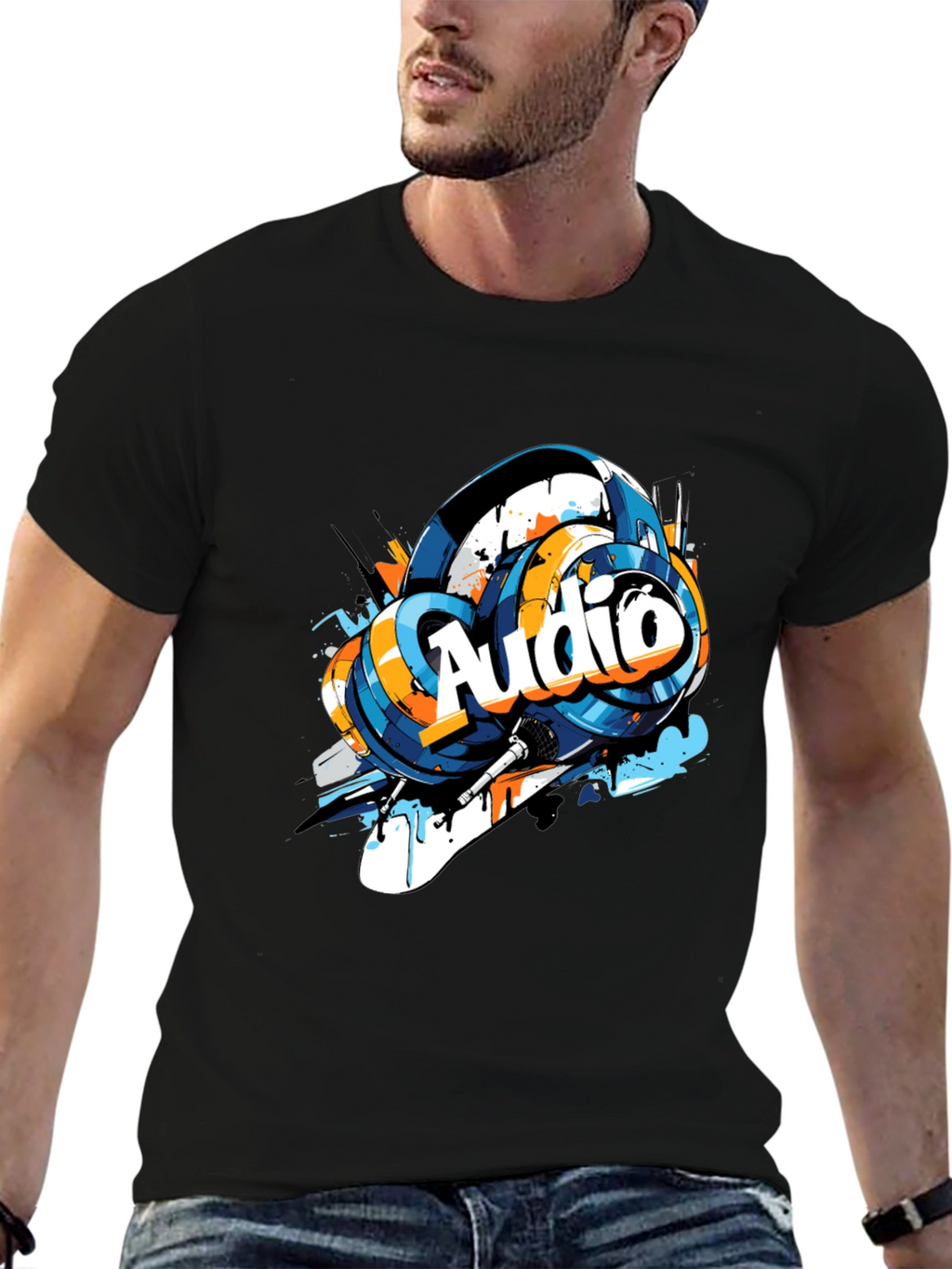 Audio Vibes Tee - Graphic Print Cotton T-Shirt
