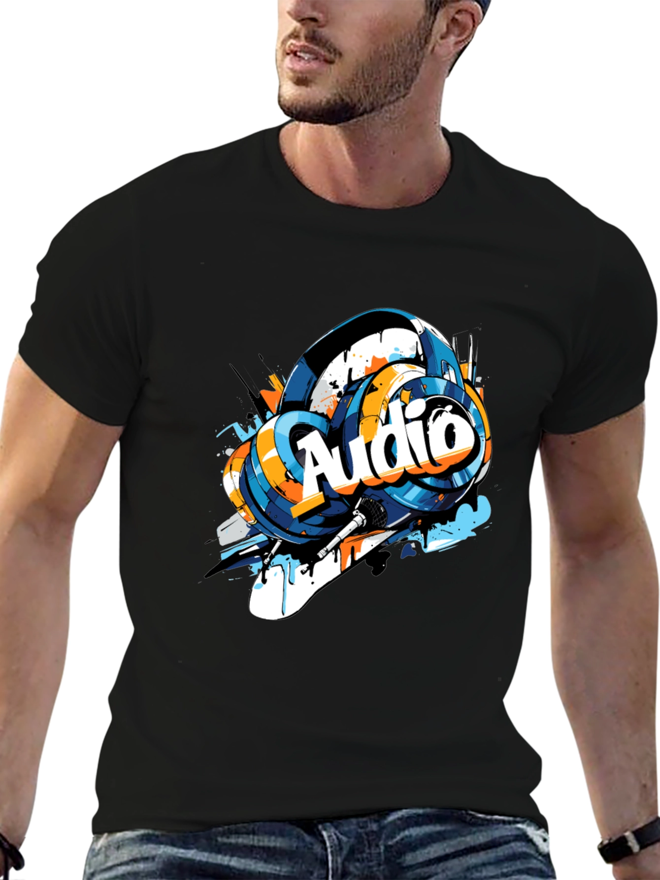 Audio Vibes Tee - Graphic Print Cotton T-Shirt