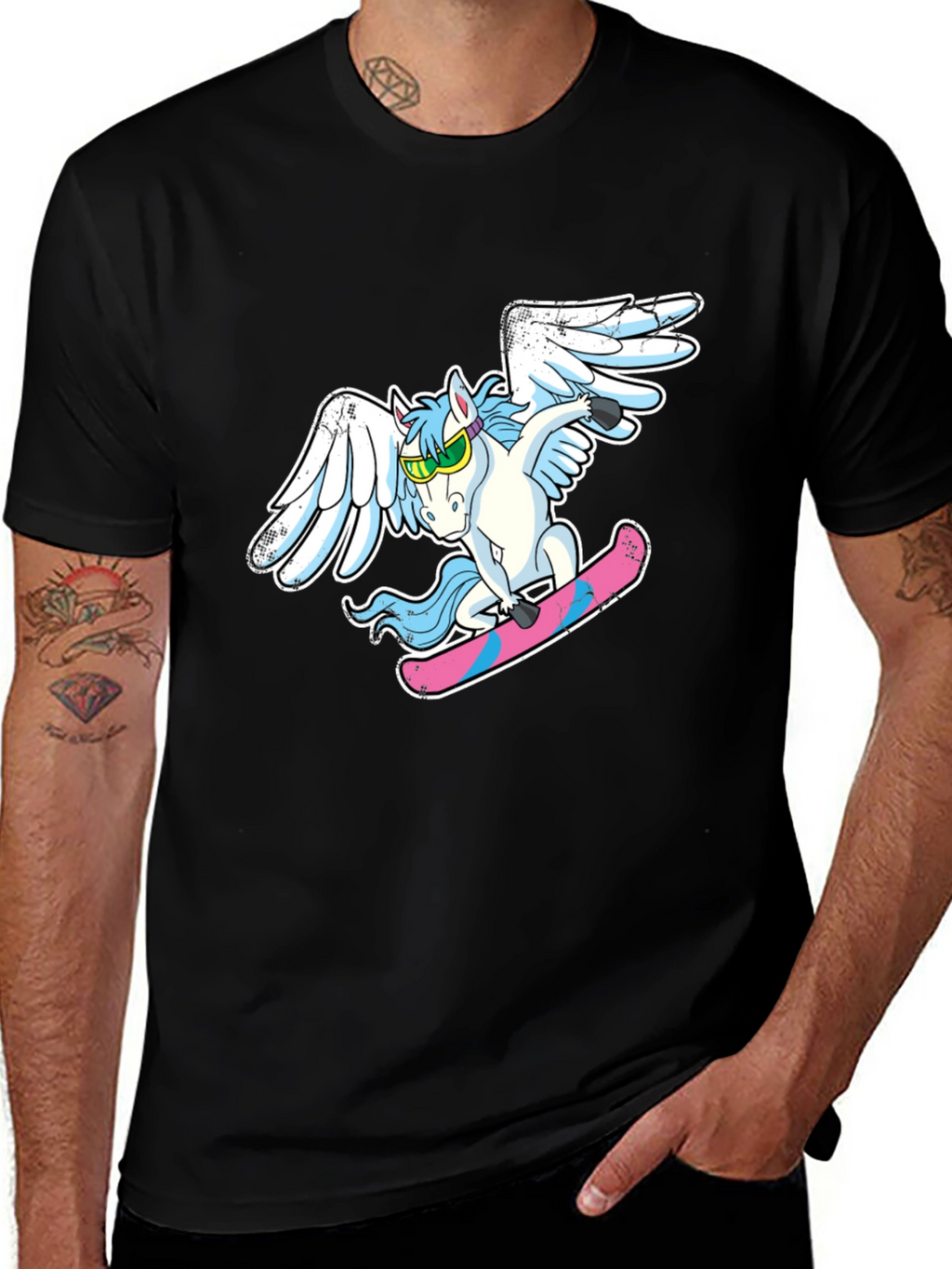 Unicorn Skateboarder Graphic Tee