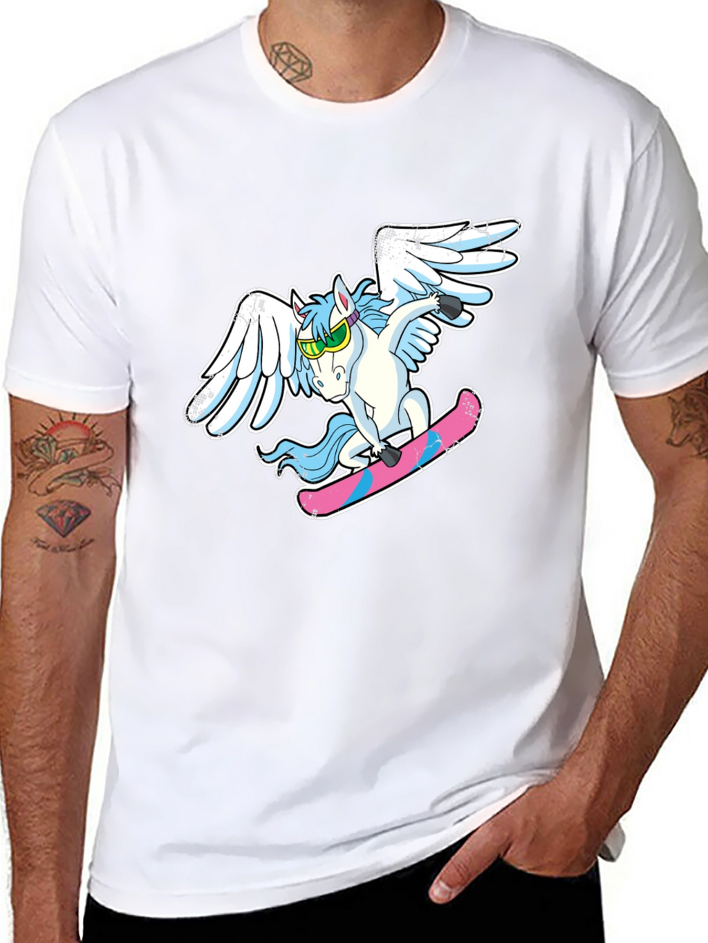 Unicorn Skateboarder Graphic Tee