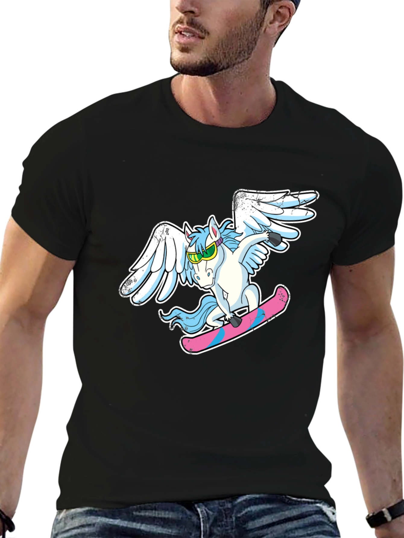 Unicorn Skateboarder Graphic Tee