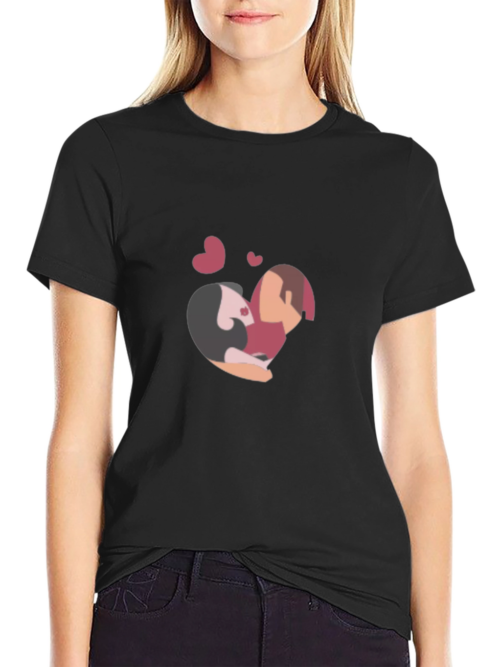 Romantic Embrace Heart T-Shirt - Soft Cotton Blend
