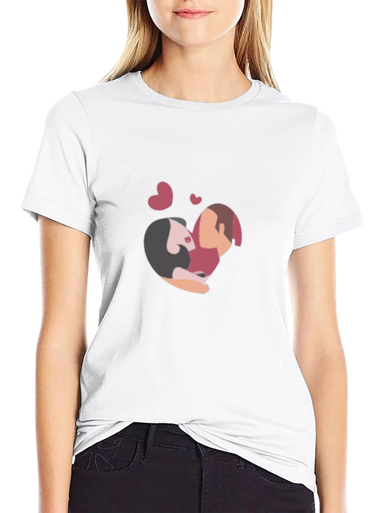 Romantic Embrace Heart T-Shirt - Soft Cotton Blend