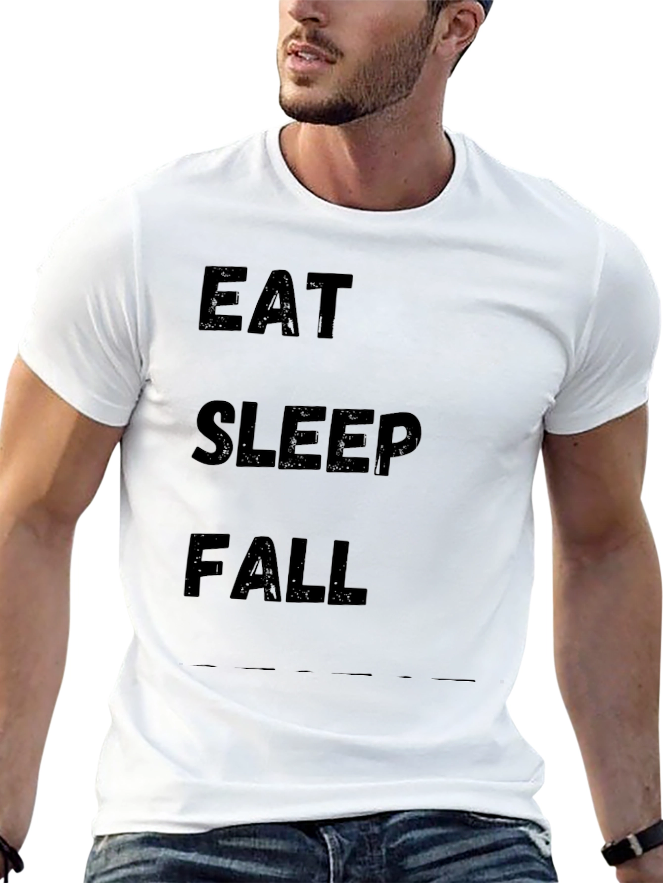 Eat Sleep Fall Black Graphic Tee