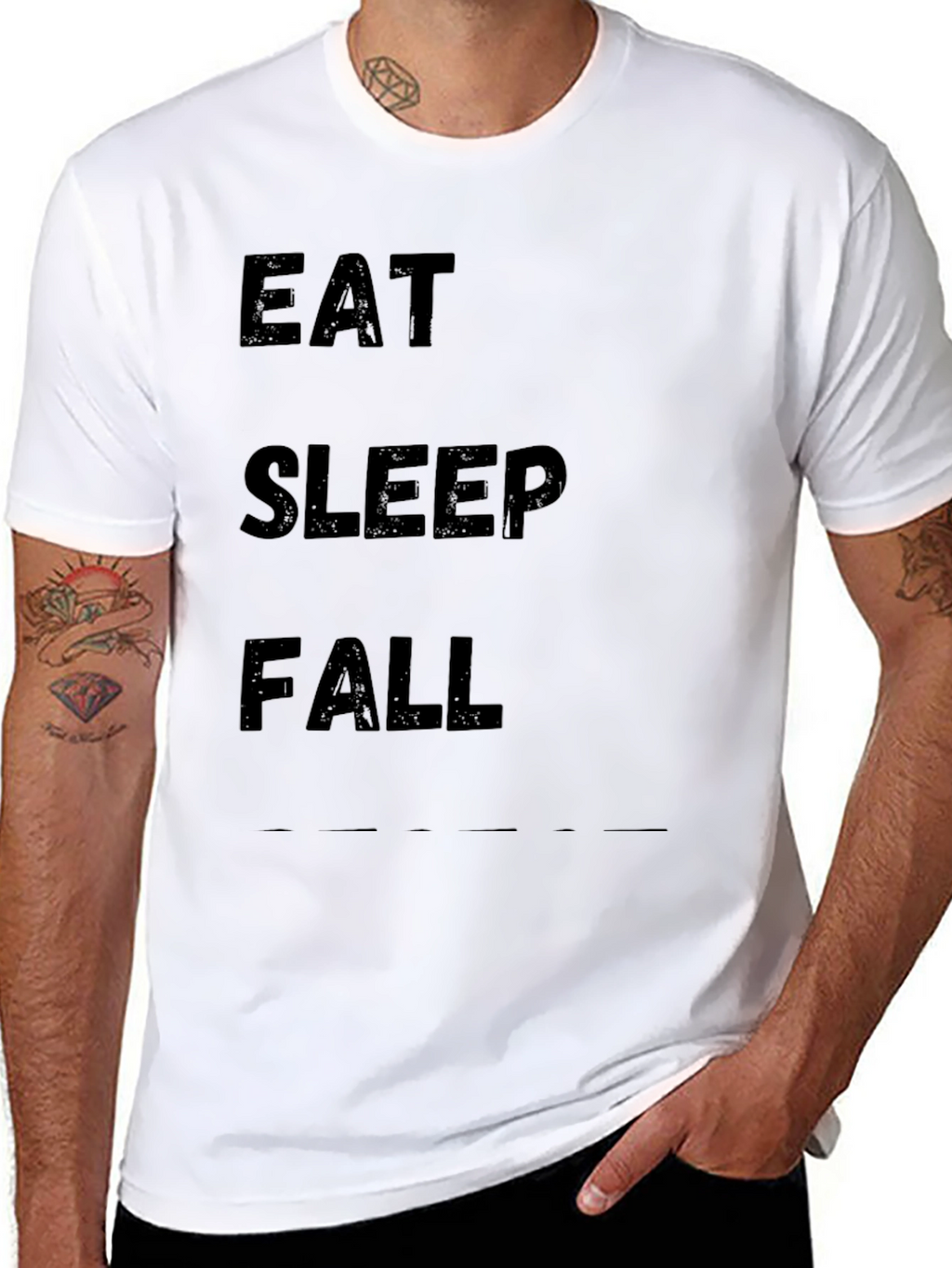 Eat Sleep Fall Black Graphic Tee