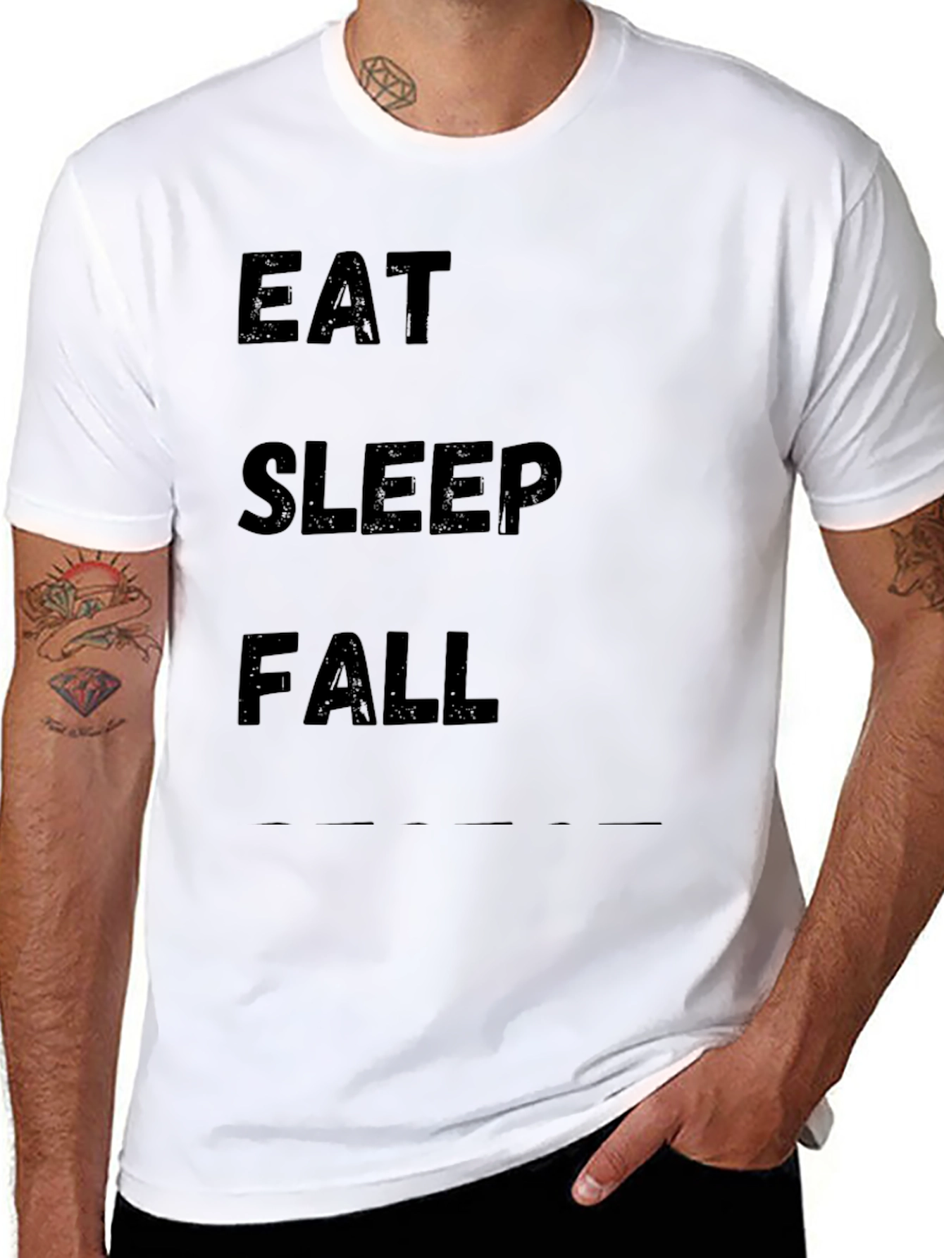 Eat Sleep Fall Black Graphic Tee