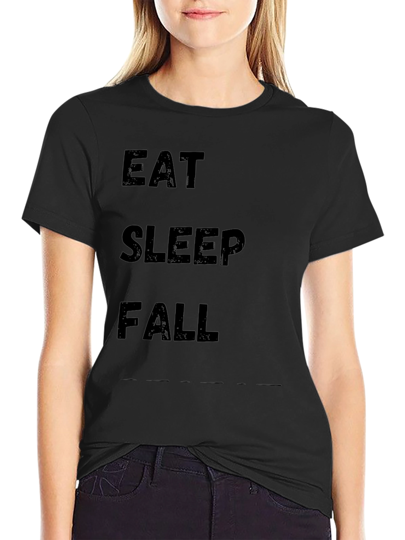 Eat Sleep Fall Black Graphic Tee