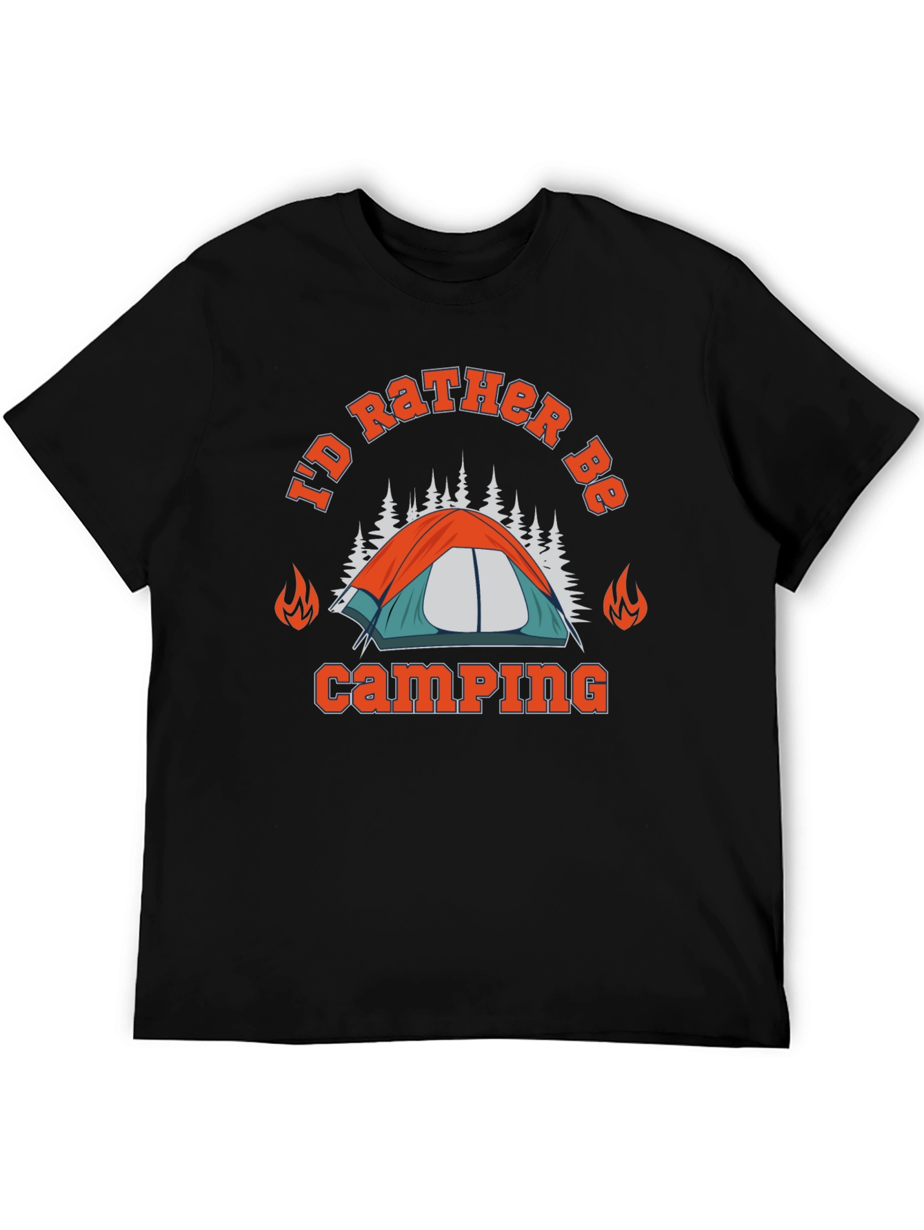 Id Rather Be Camping Graphic Tee - Mens Black T-Shirt