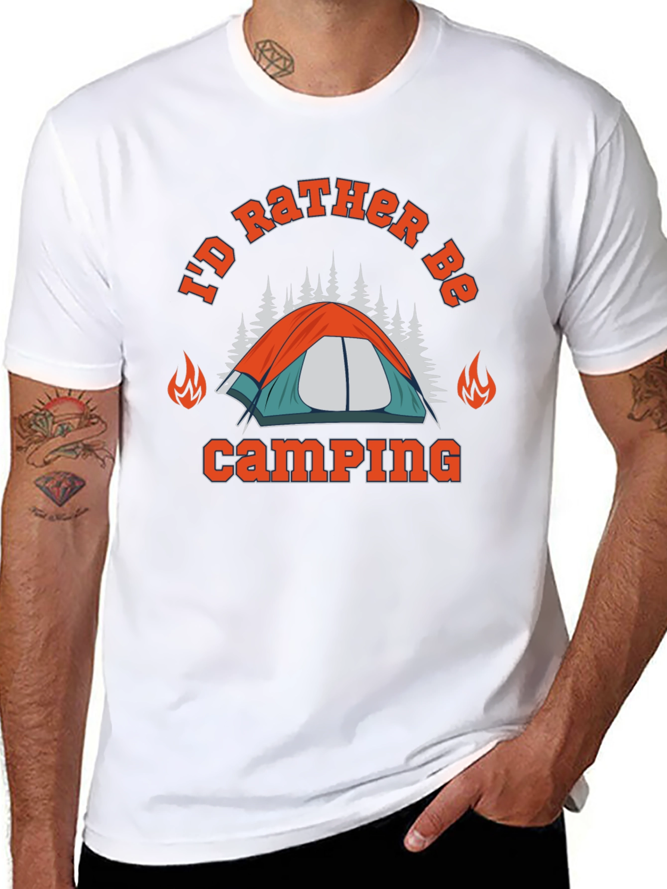 Id Rather Be Camping Graphic Tee - Mens Black T-Shirt