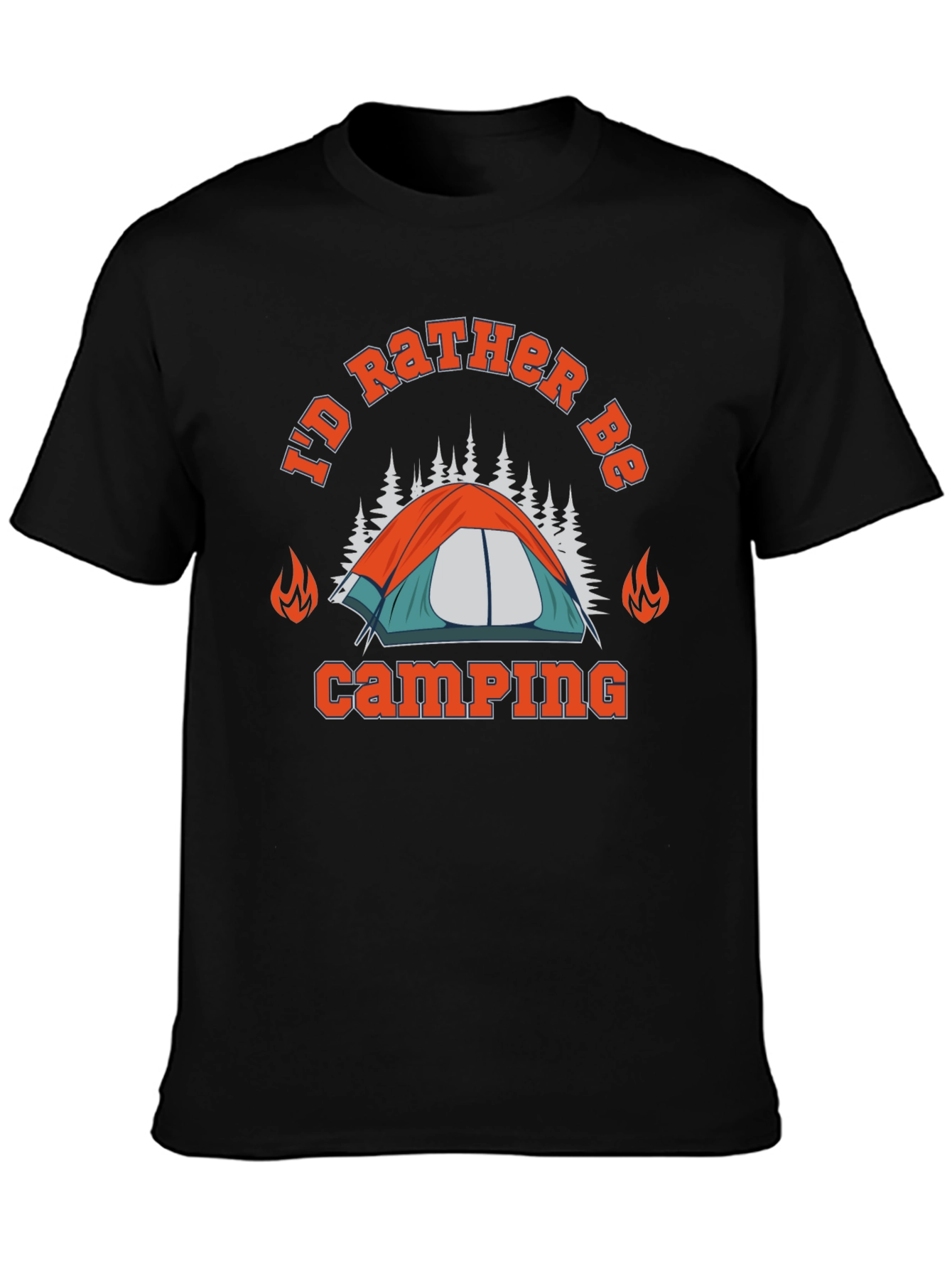 Id Rather Be Camping Graphic Tee - Mens Black T-Shirt