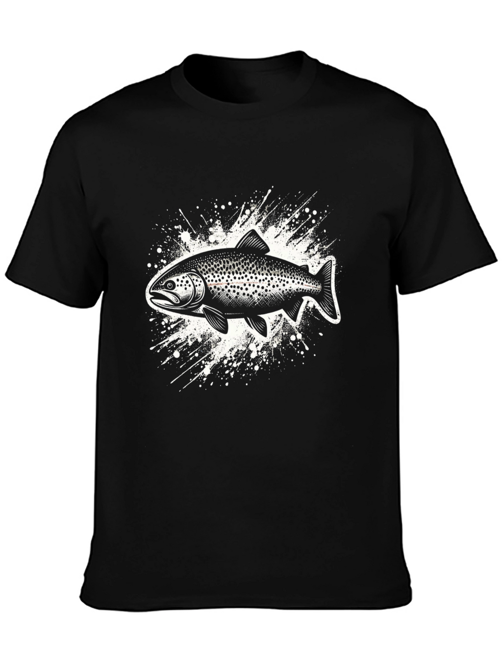 Black Trout Graphic Tee - Unique Angler Shirt