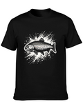 Black Trout Graphic Tee - Unique Angler Shirt